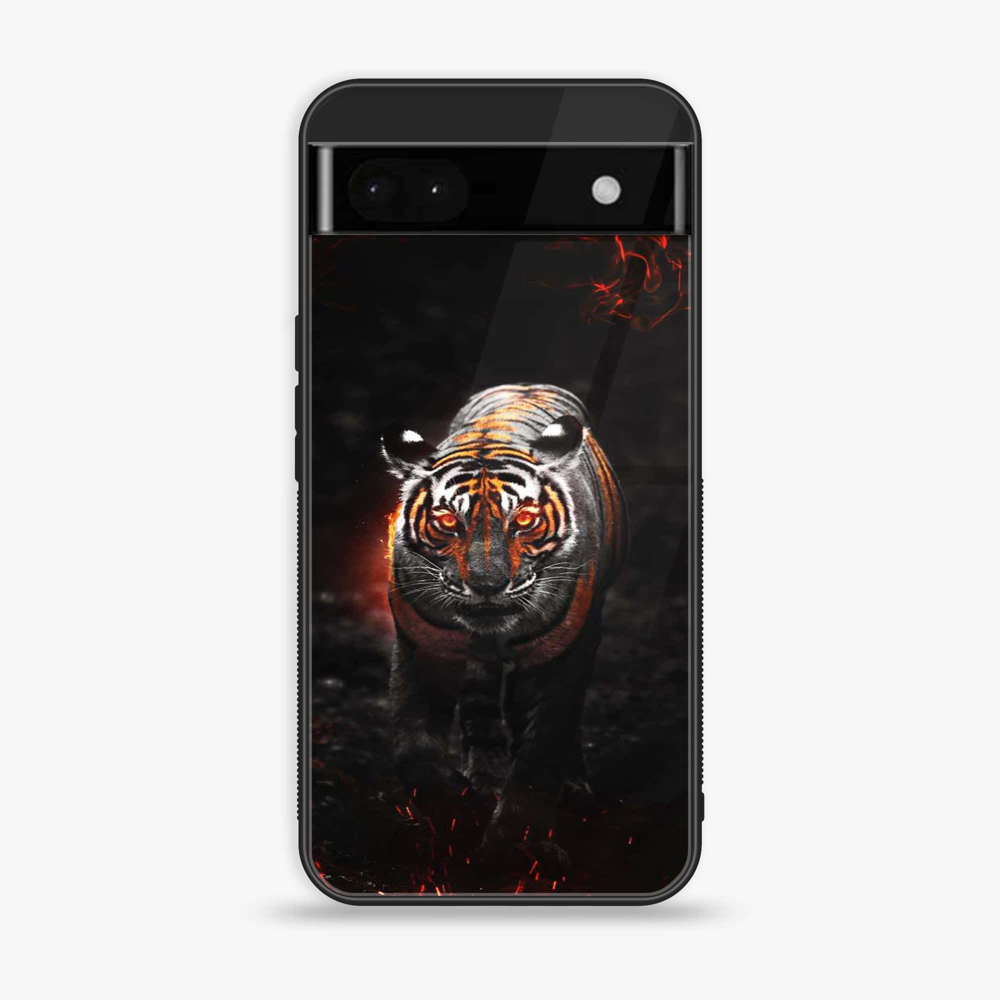 Google Pixel 6A - Tiger Series - Premium Metal Printed soft Bumper Shock Proof Case