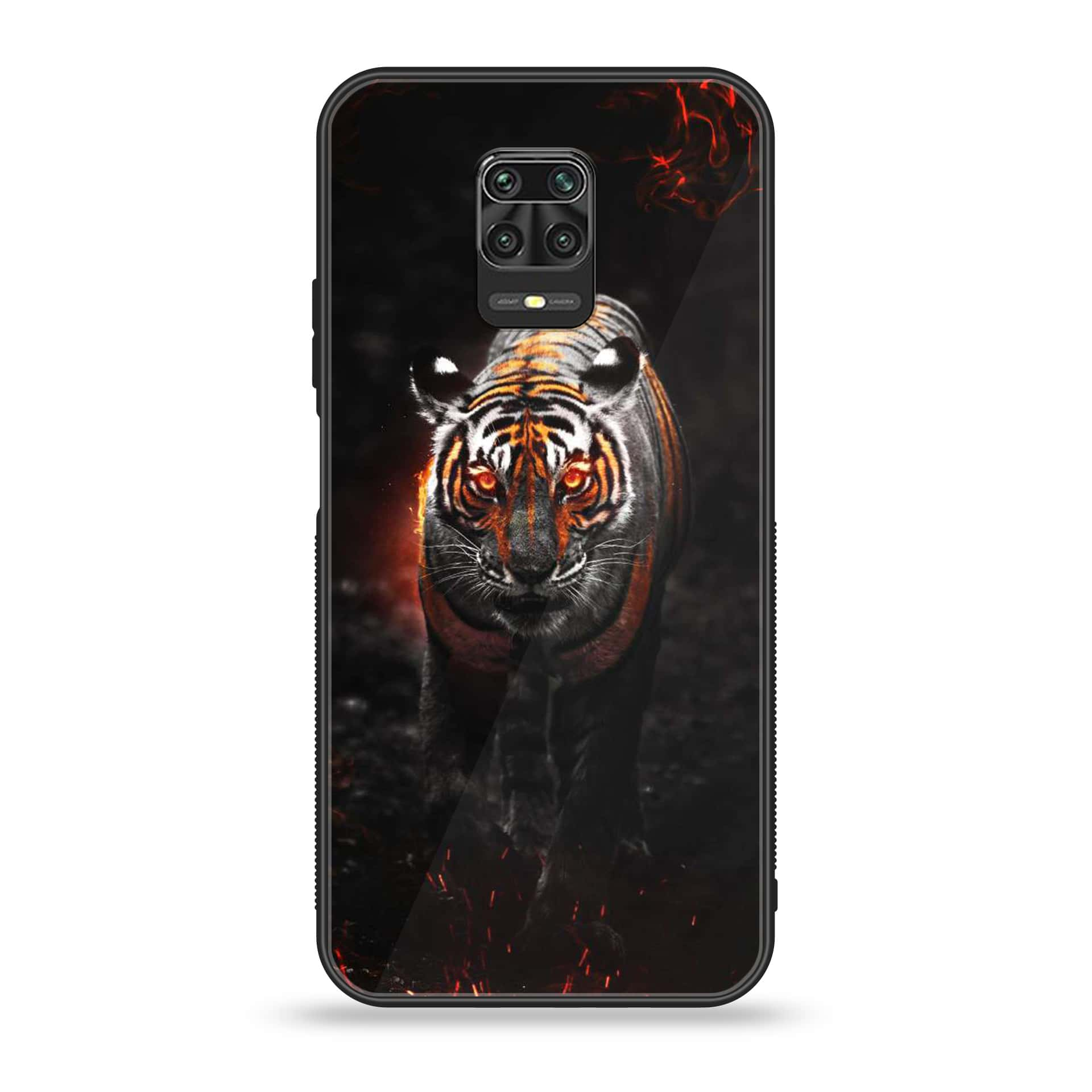 Xiaomi Redmi Note 9 Pro - Tiger Series - Premium Printed Glass soft Bumper shock Proof Case