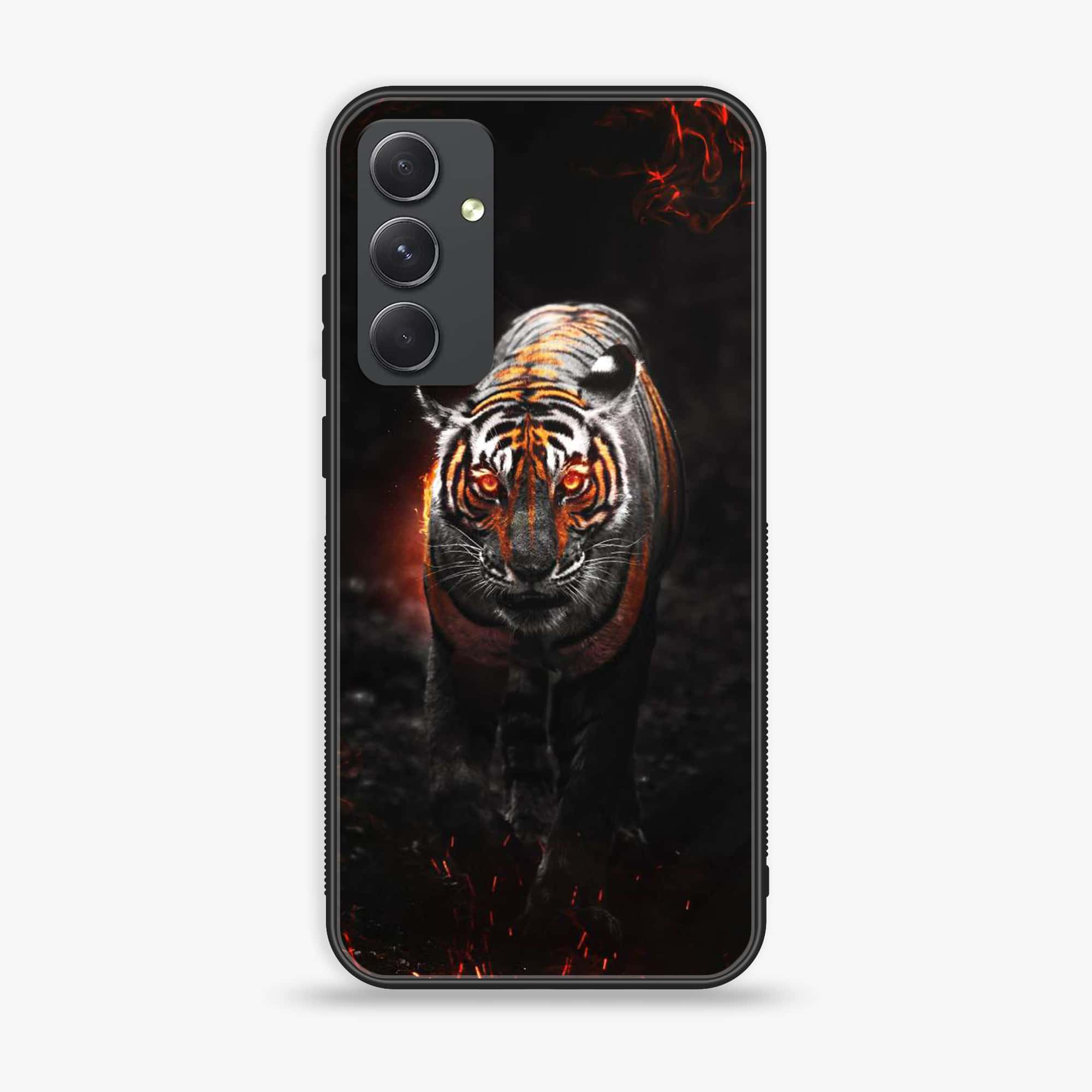 Samsung Galaxy A54 - Tiger Series - Premium Printed Glass soft Bumper shock Proof Case