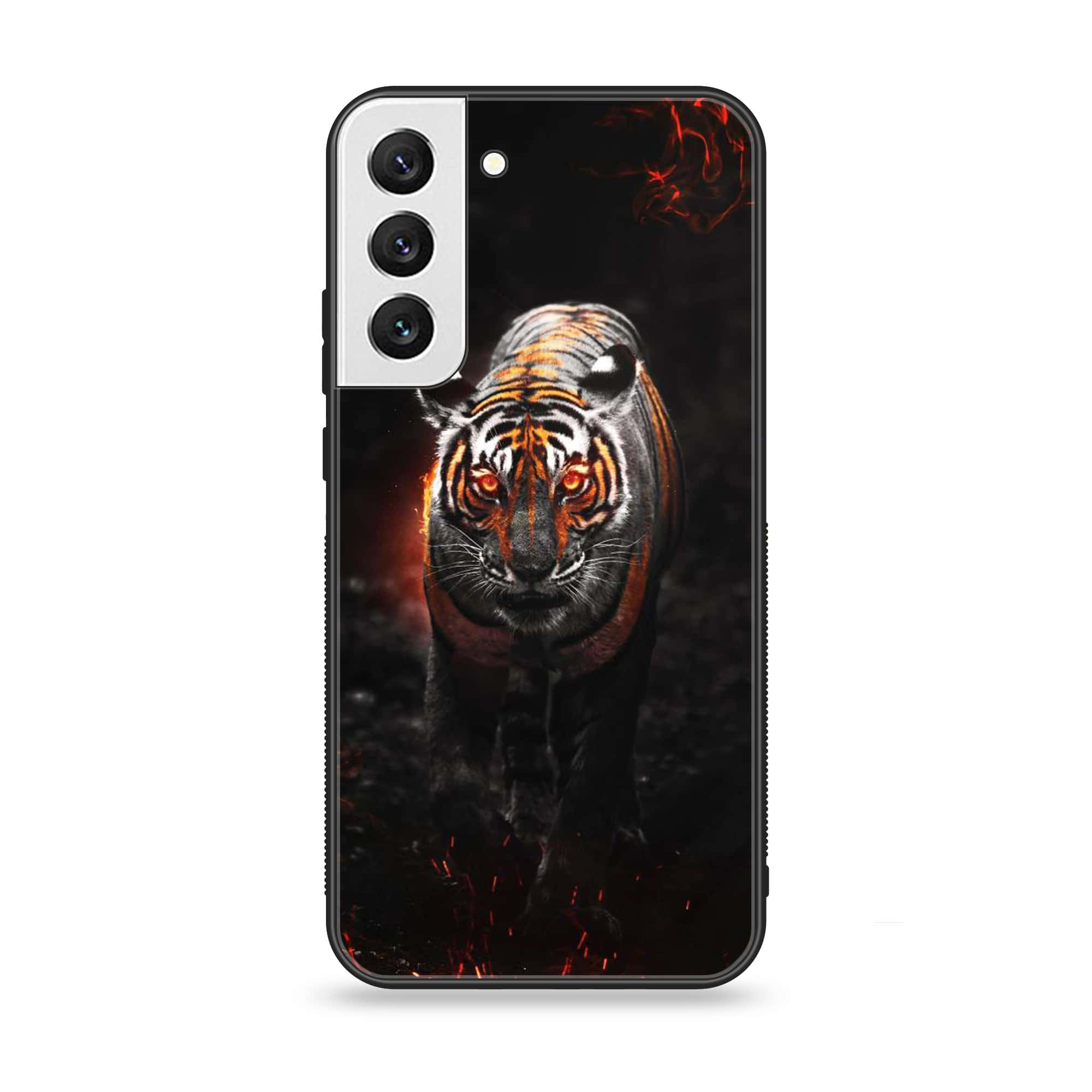 Samsung Galaxy S21 FE - Tiger Art series - Premium Printed Glass soft Bumper shock Proof Case