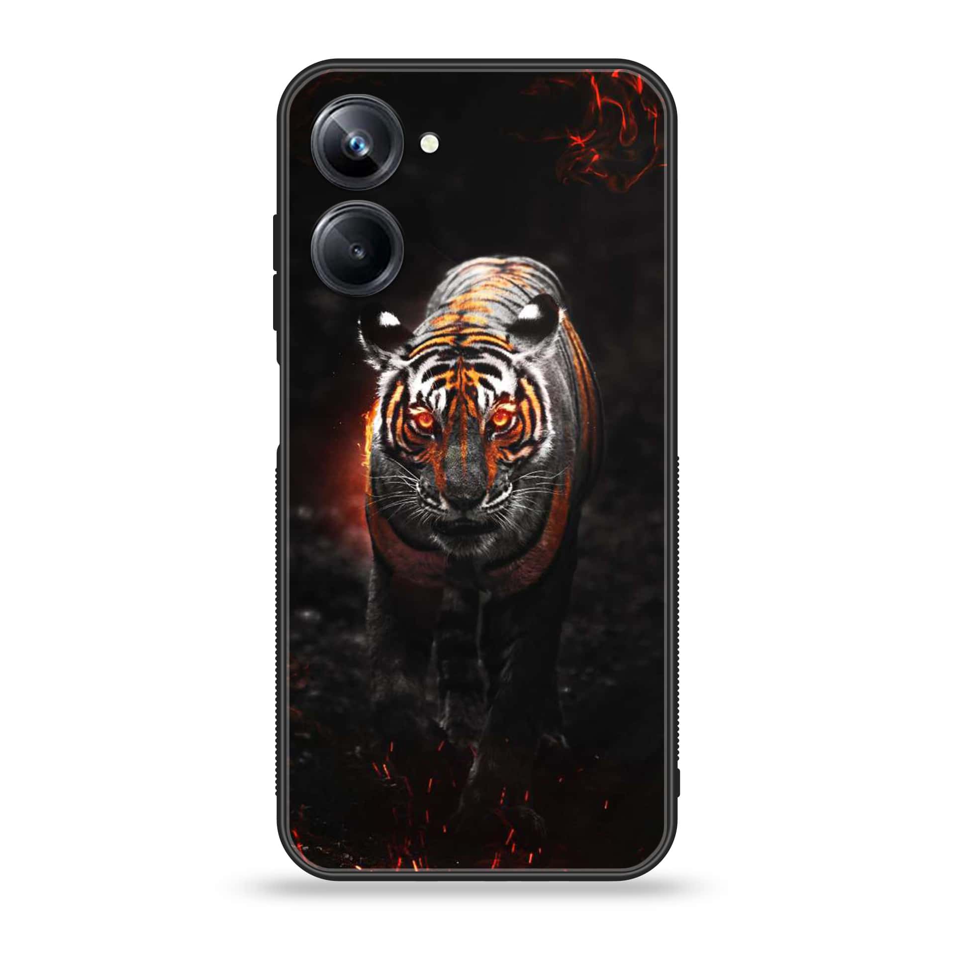 Realme 10 Pro  Tiger Art Series Premium Printed Glass soft Bumper shock Proof Case