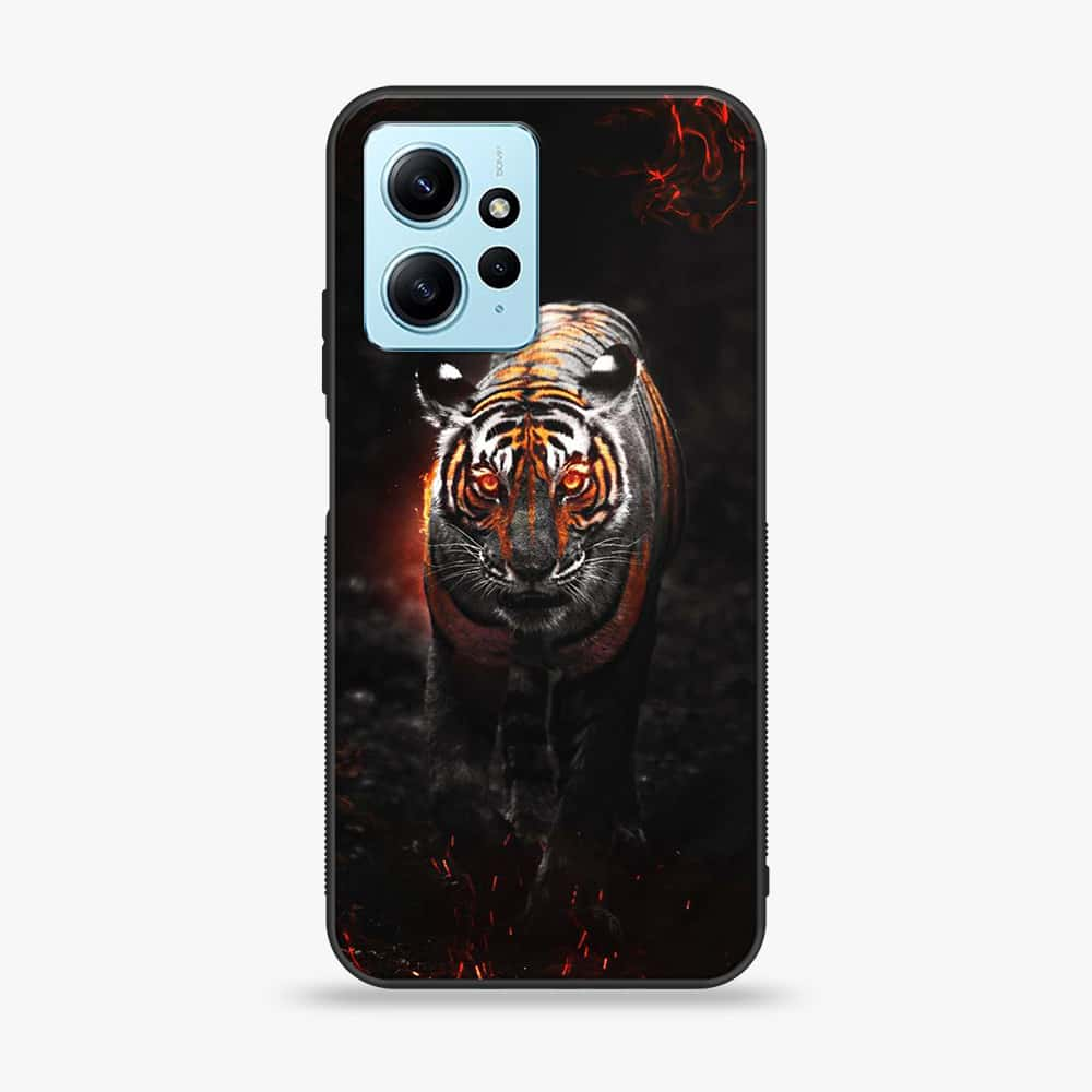 Xiaomi Redmi Note 12 - Tiger Series - Premium Printed Glass soft Bumper shock Proof Case