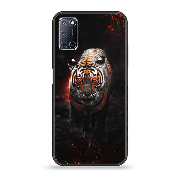 Oppo A52 - Tiger Design 6 - Premium Printed Glass soft Bumper shock Proof CaseCS-17781