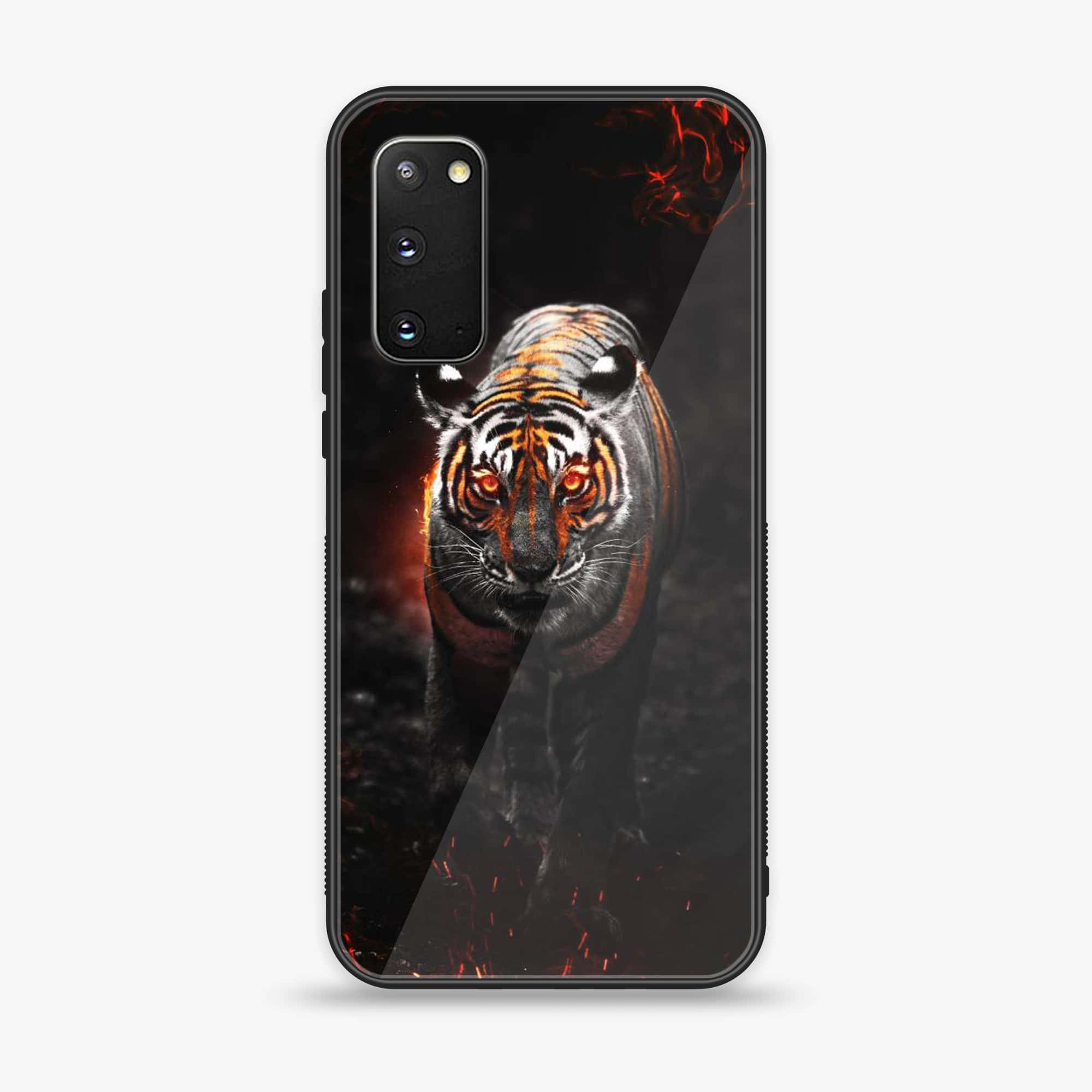 Samsung Galaxy A02s - Tiger Series - Premium Printed Glass soft Bumper shock Proof Case