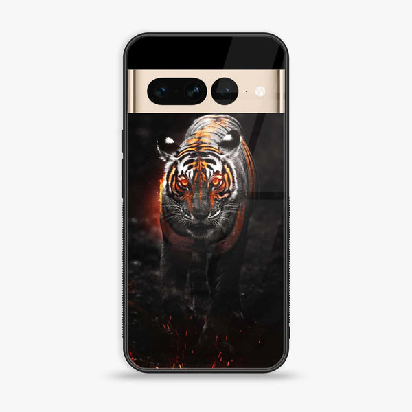 Google Pixel 7 Pro - Tiger Design 6- Premium Printed Glass soft Bumper shock Proof Case CS-11272