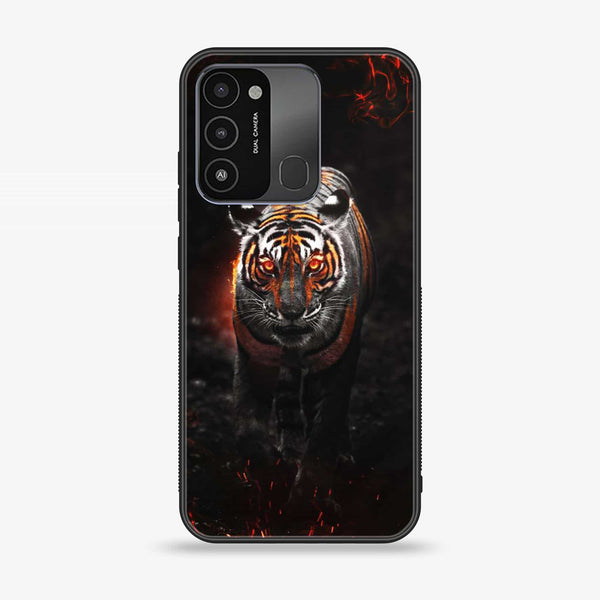 Tecno Spark 8C  Tiger Art series  Design 6 Premium Printed Glass soft Bumper shock Proof Case CS-19010