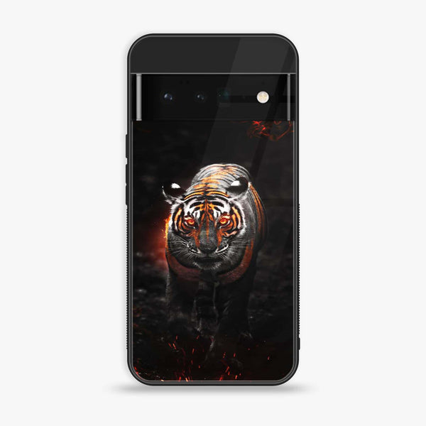 Google Pixel 6 - Tiger Design 6 - Premium Printed Glass soft Bumper shock Proof Case CS-14881