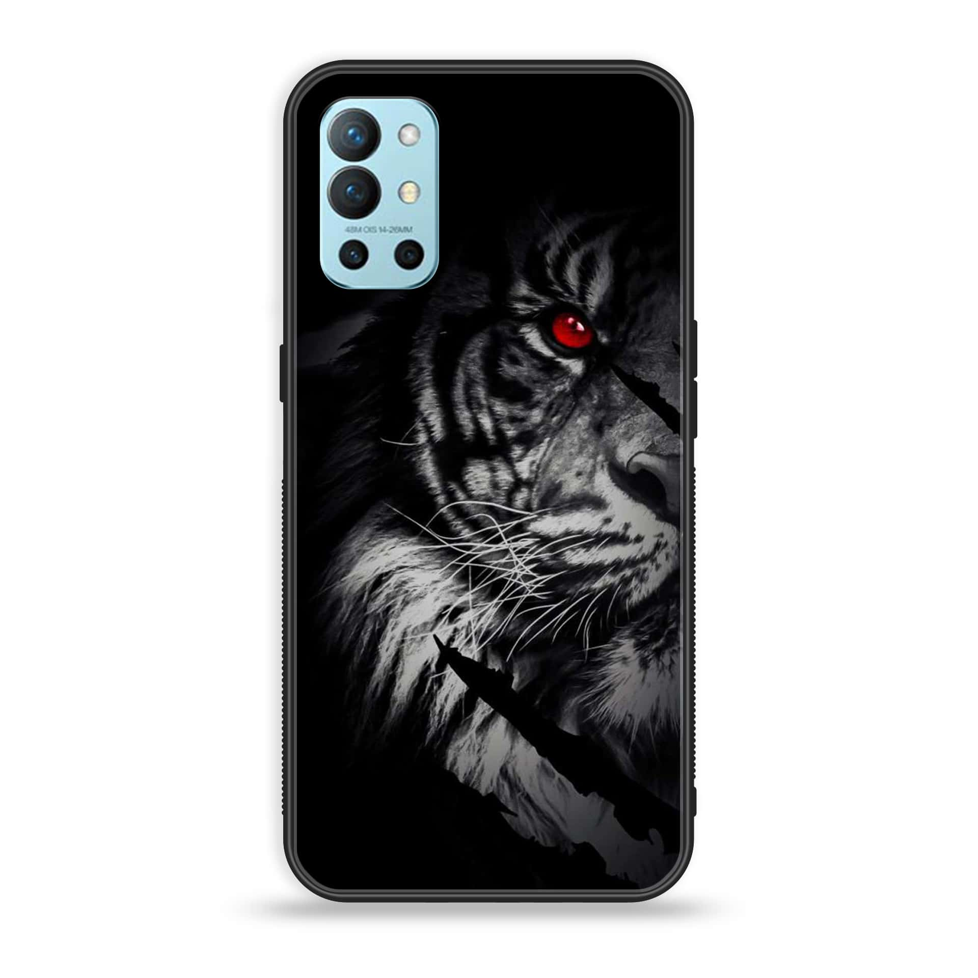 OnePlus 9R - Tiger Series - Premium Printed Glass soft Bumper shock Proof Case