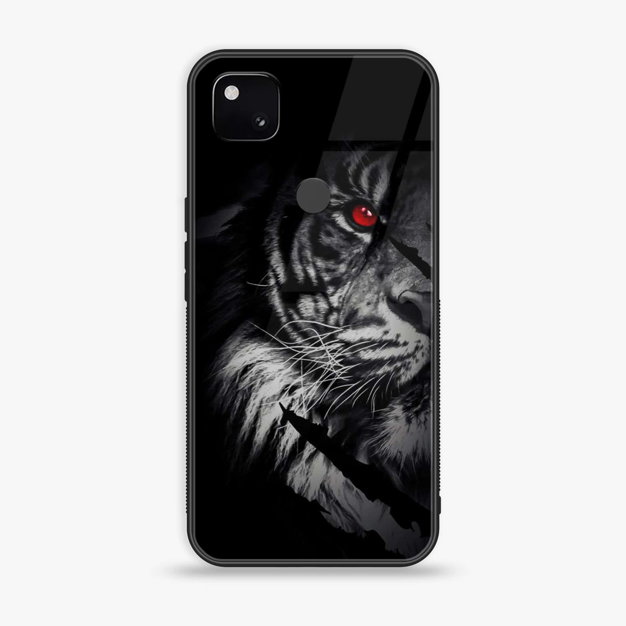 Google Pixel 4A 4G - Tiger Series - Premium Printed Glass soft Bumper shock Proof Case
