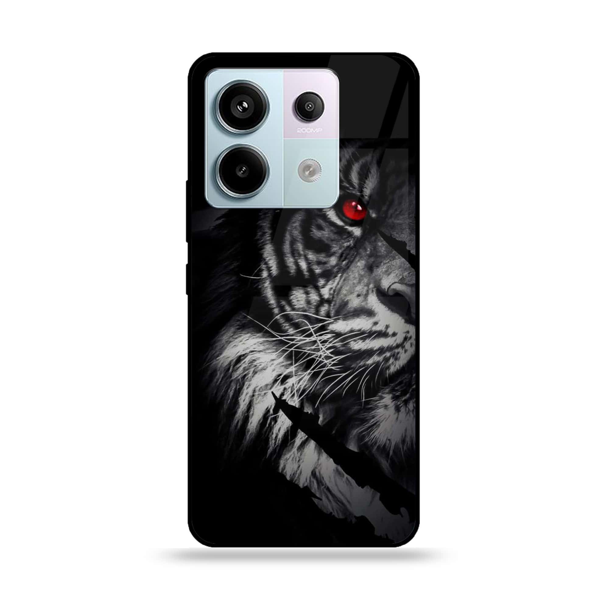 Redmi Note 13 - Tiger Series - Premium Metal Printed soft Bumper shock Proof Case