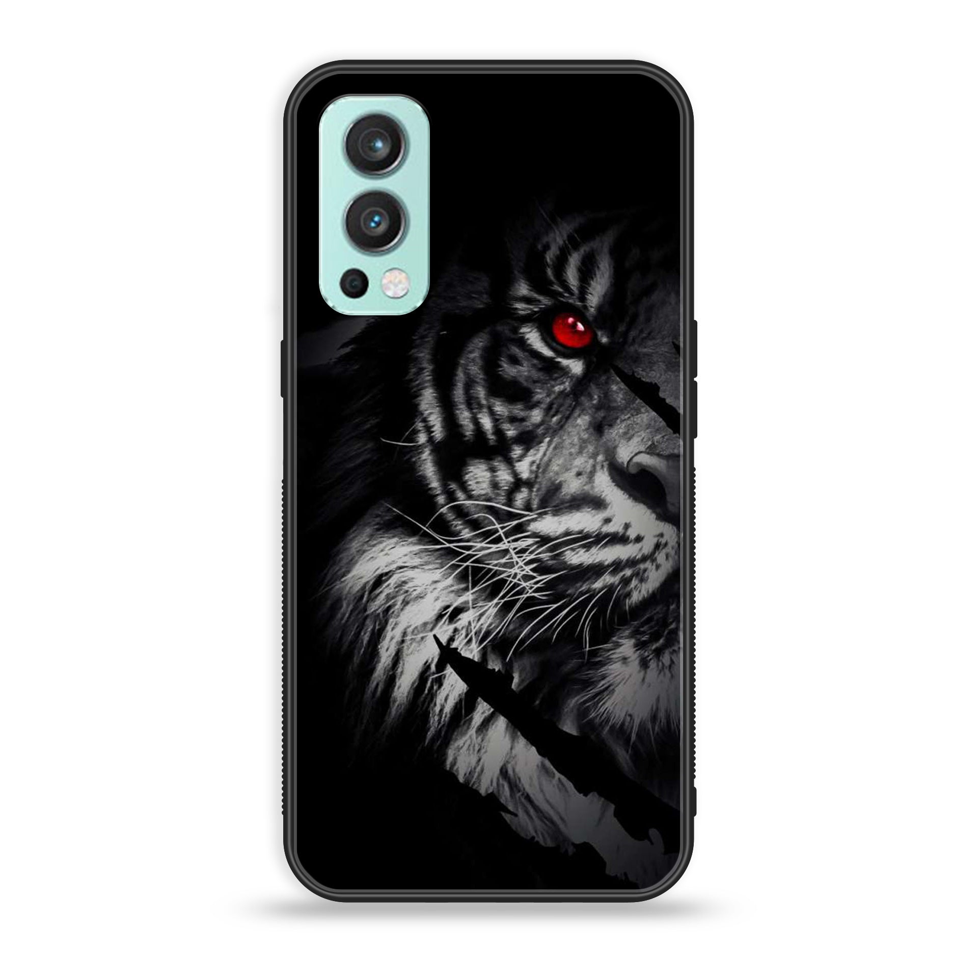 OnePlus Nord 2 5G - Tiger Series - Premium Printed Glass soft Bumper shock Proof Case