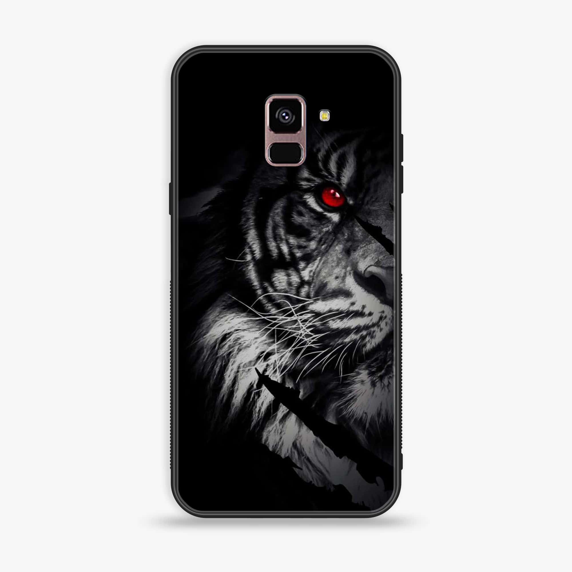 Samsung Galaxy A8+ (2018) - Tiger Series - Premium Printed Glass soft Bumper shock Proof Case