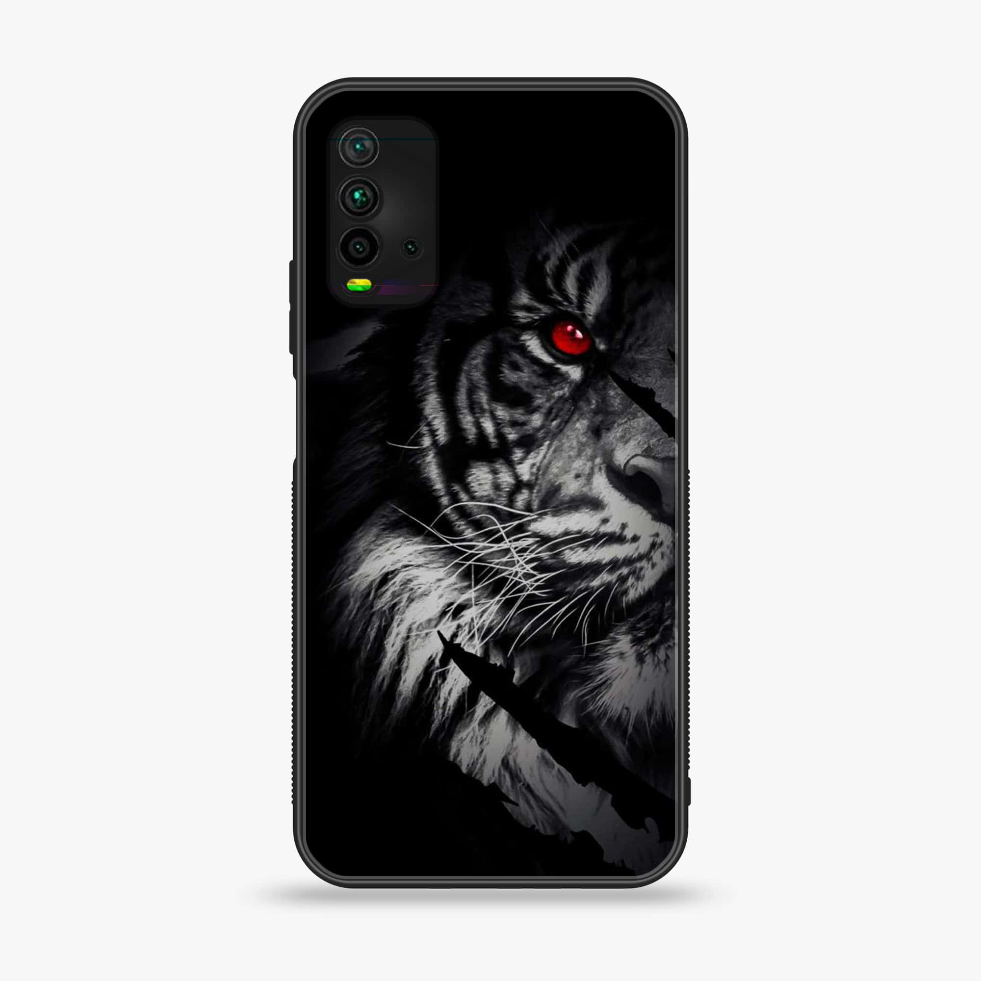 Xiaomi Redmi 9T - Tiger Series - Premium Printed Glass soft Bumper shock Proof Case