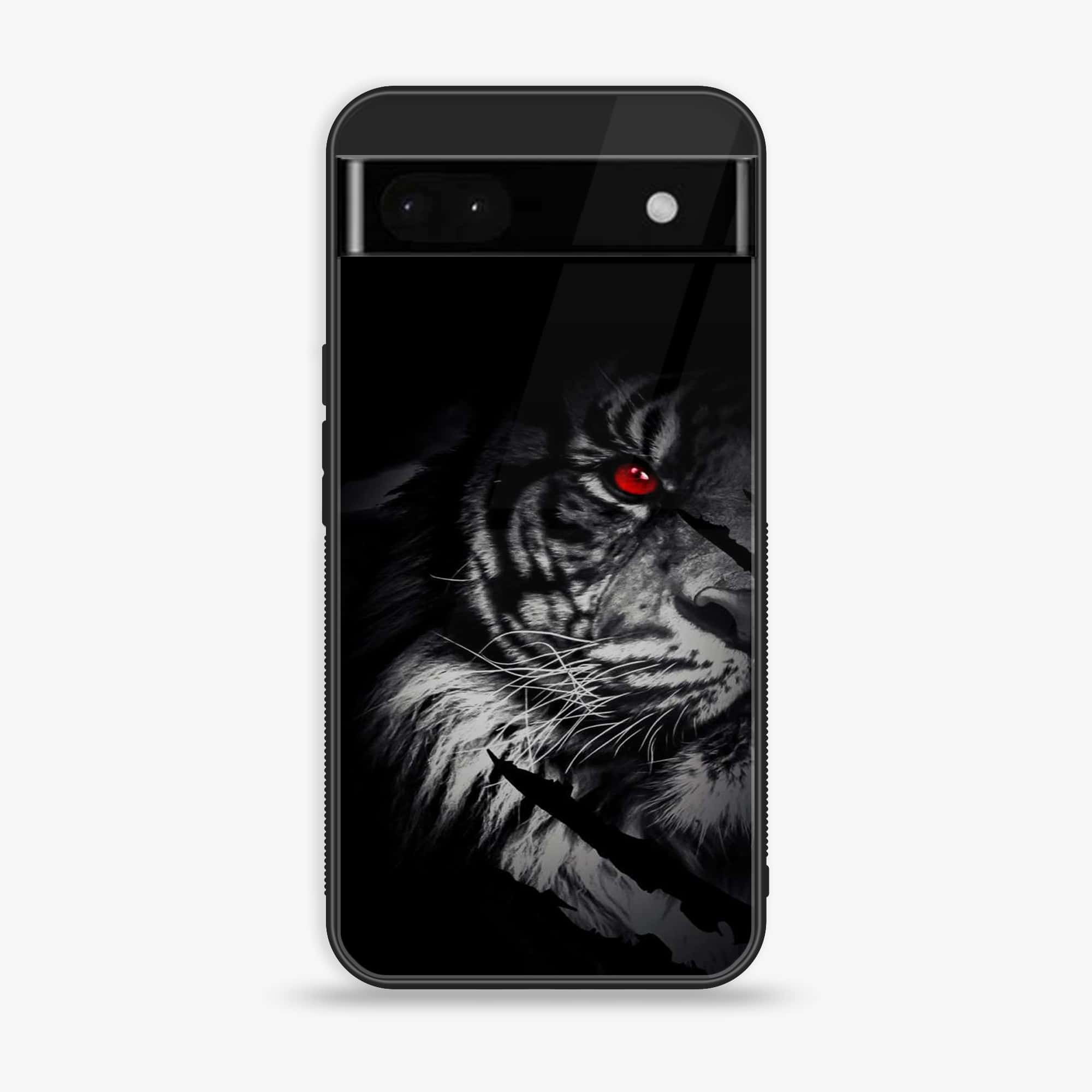 Google Pixel 6A - Tiger Series - Premium Printed Glass soft Bumper shock Proof Case