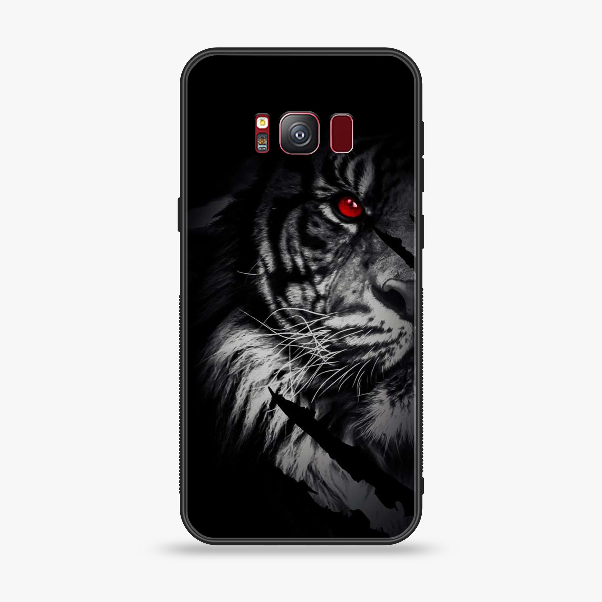 Samsung S8 Plus  Tiger Art seires Premium Printed Glass soft Bumper shock Proof Case