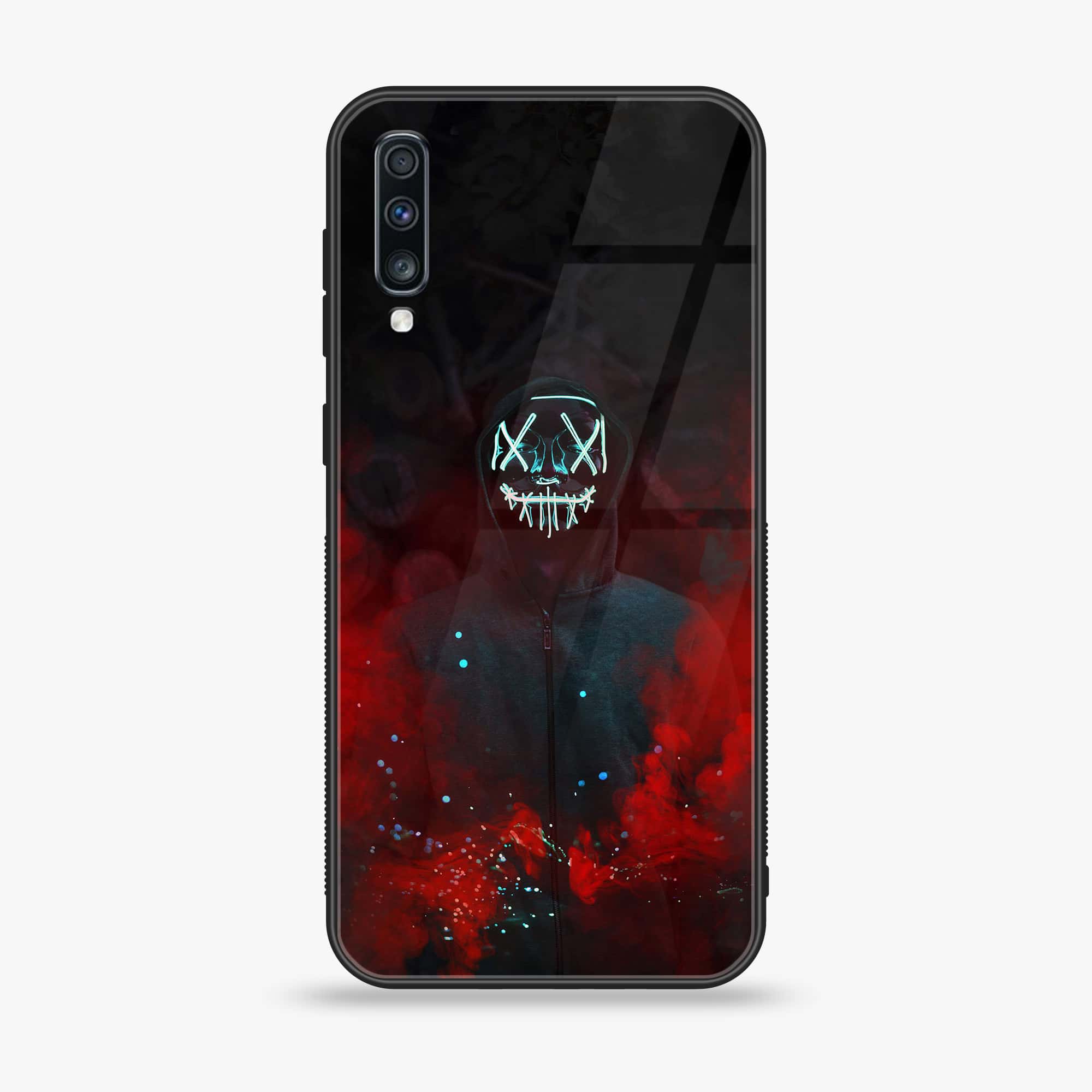 Samsung Galaxy A70S - Anonymous 2.0 Series - Premium Printed Glass soft Bumper shock Proof Case