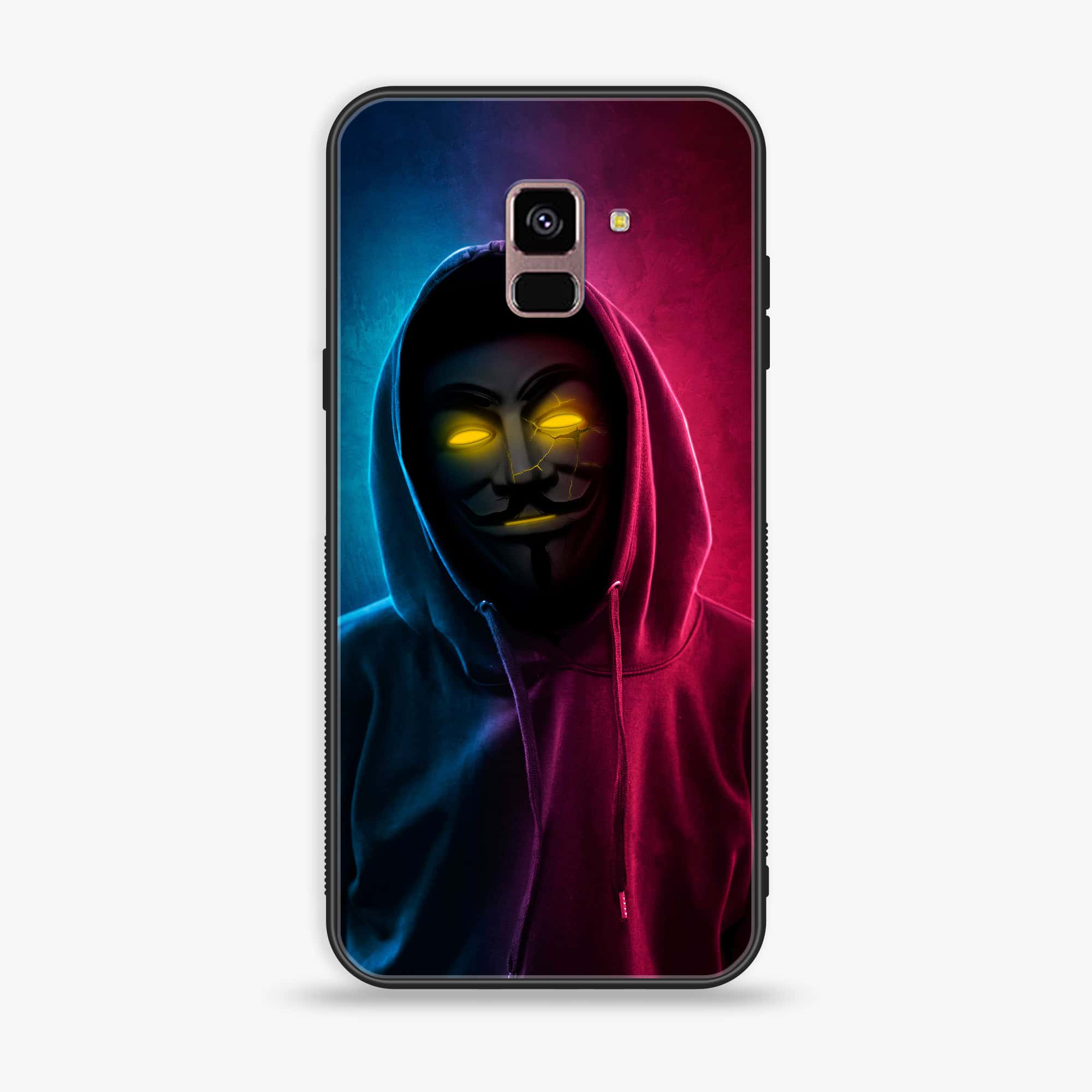 Samsung Galaxy A8+ (2018) - Anonymous 2.0 Series - Premium Printed Glass soft Bumper shock Proof Case