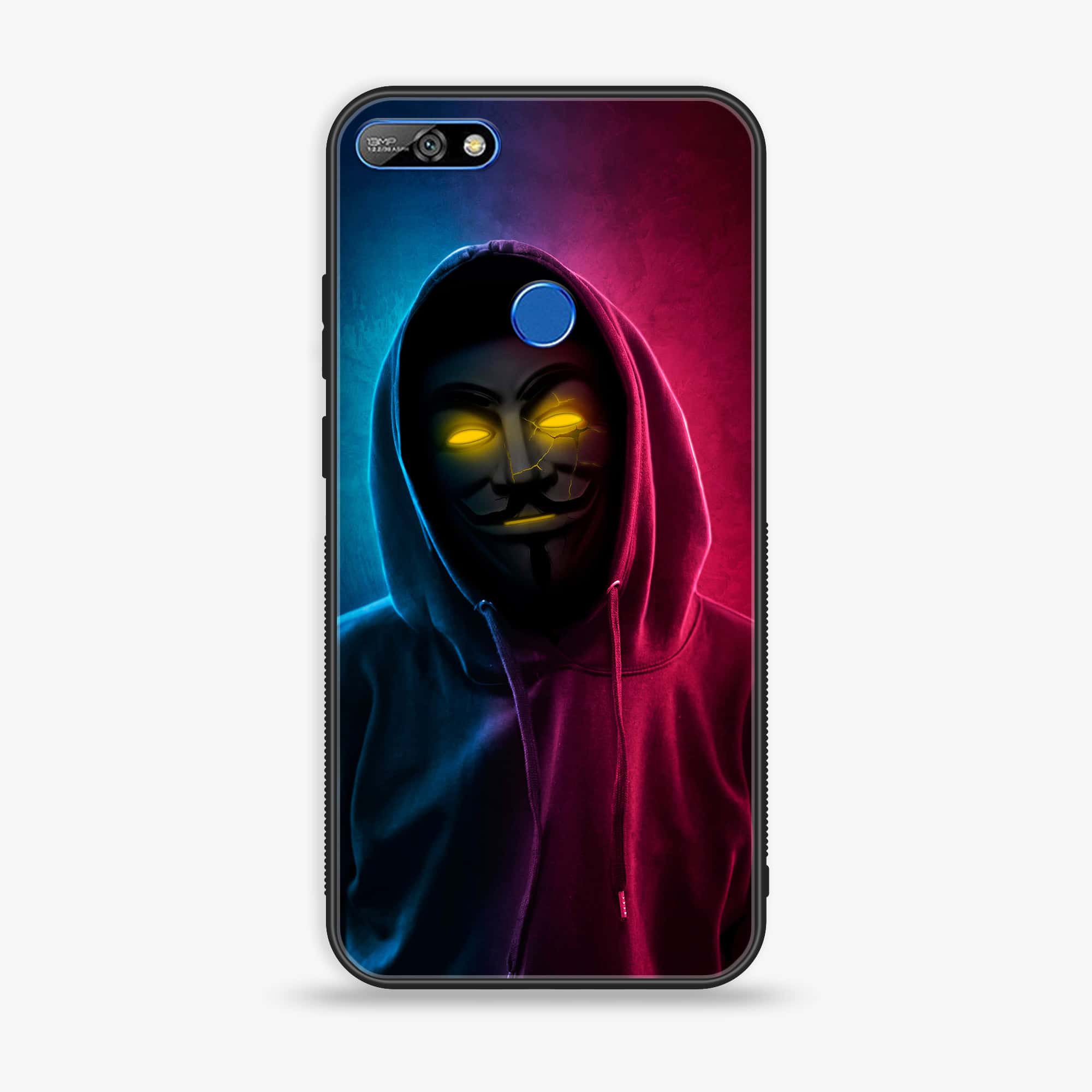 Huawei Y7 Prime (2018) - Anonymous 2.0 Series - Premium Printed Glass soft Bumper shock Proof Case