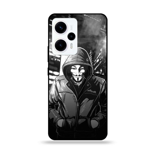 Xiaomi Poco F5 - Anonymous 2.0 Series - Premium Printed Glass soft Bumper shock Proof Case