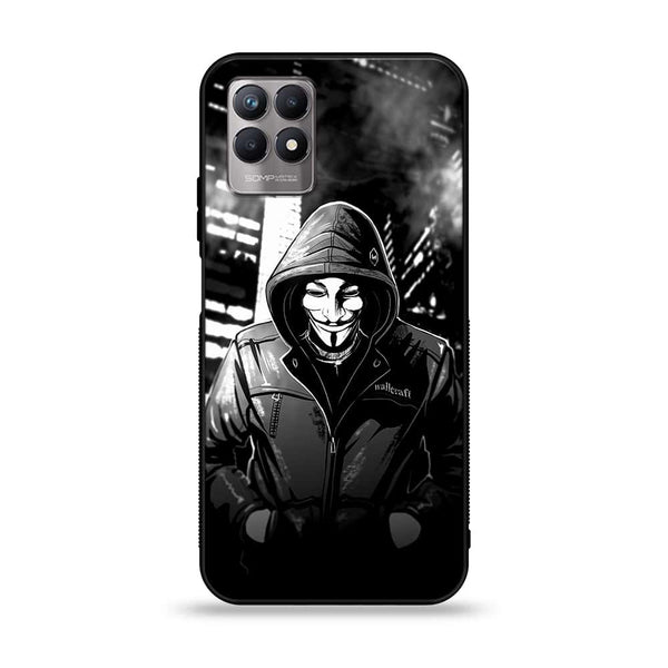 Realme Narzo 50 / Realme 8i  - Anonymous 2.0 Design 1 - Premium Printed Glass soft Bumper shock Proof Case CS-15822