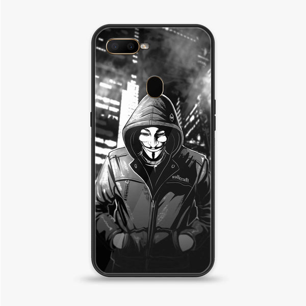 Oppo A7 - Anonymous 2.0 Series - Premium Printed Glass soft Bumper shock Proof Case