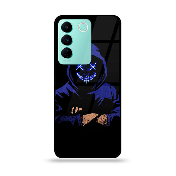 Vivo V27E - Anonymous 2.0 Design 9 - Premium Printed Glass soft Bumper shock Proof Case CS-35088
