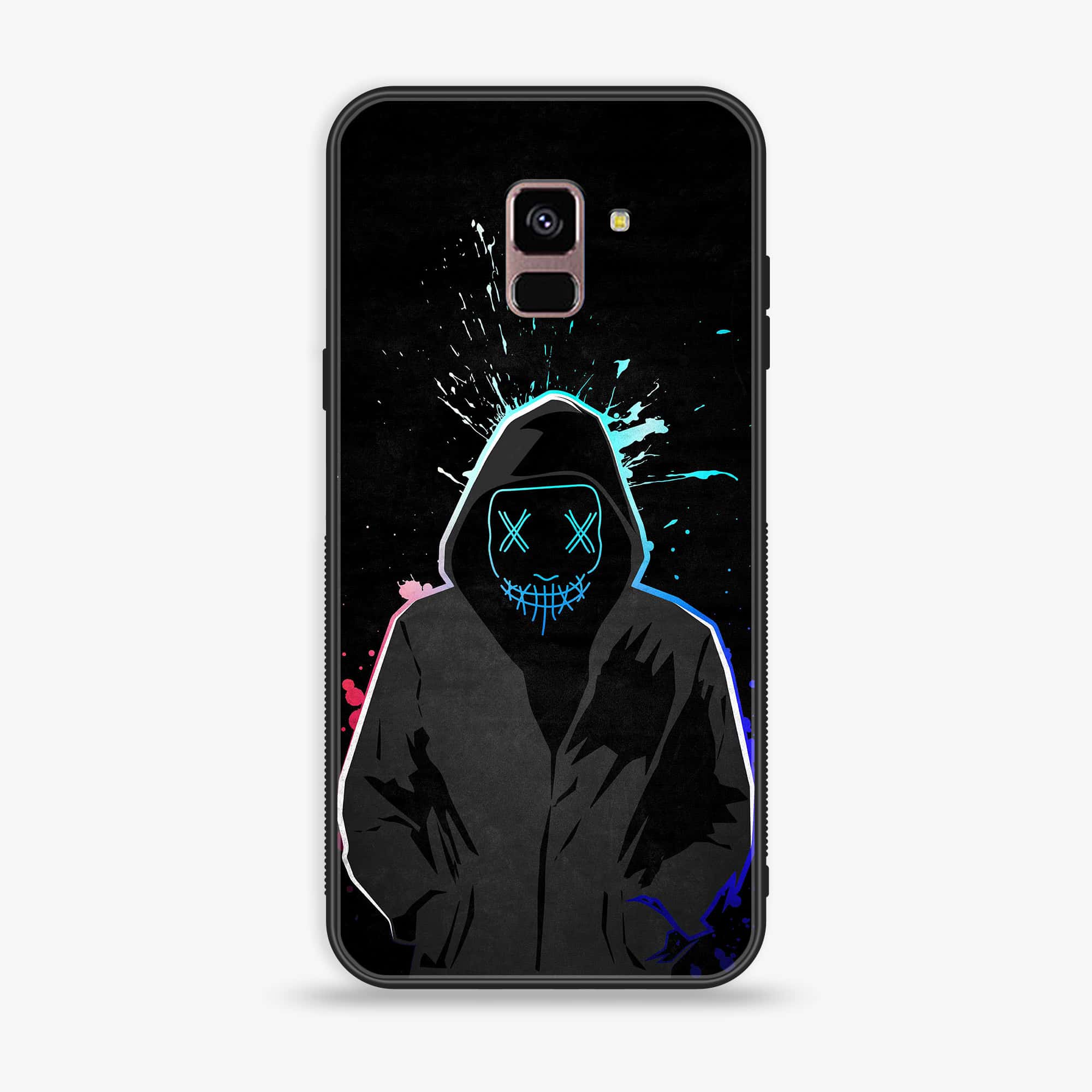 Samsung Galaxy A8+ (2018) - Anonymous 2.0 Series - Premium Printed Glass soft Bumper shock Proof Case