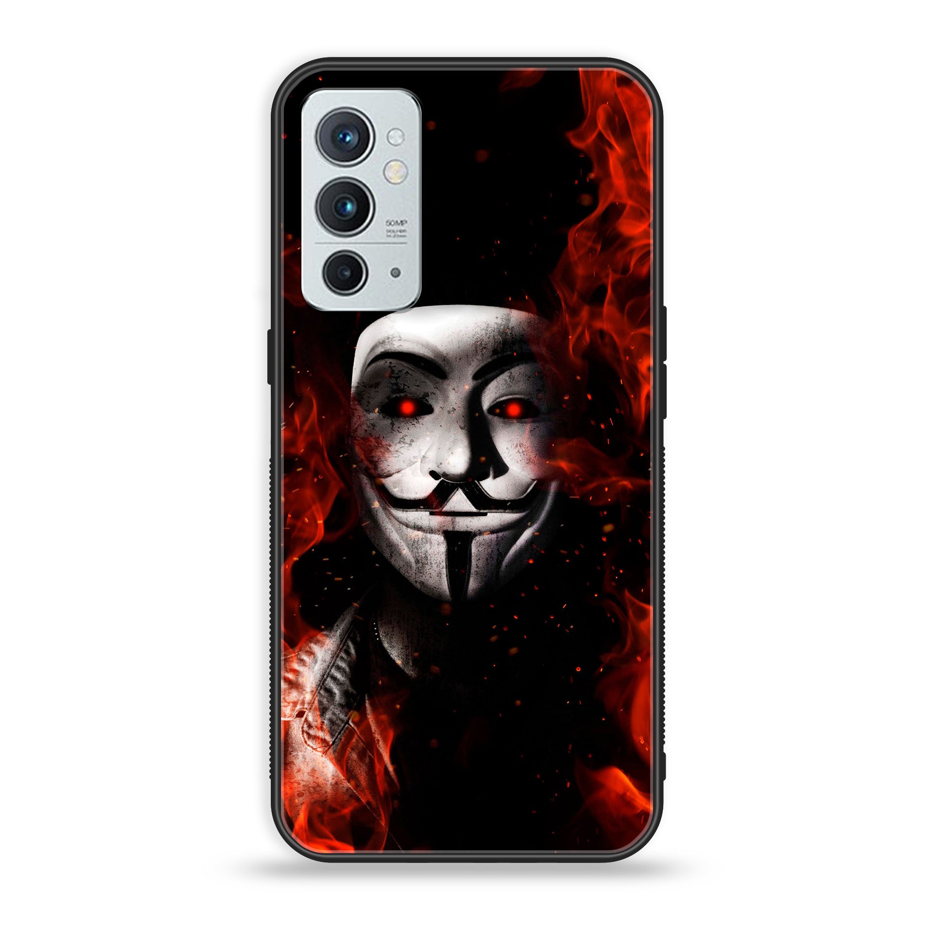 OnePlus 9RT 5G - Anonymous 2.0 Series  - Premium Printed Glass soft Bumper shock Proof Case