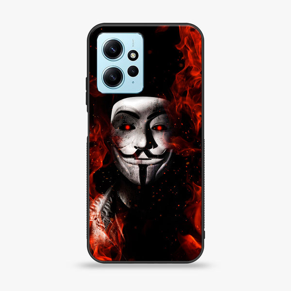 Xiaomi Redmi Note 12 - Anonymous 2.0 Design 7 - Premium Printed Glass soft Bumper shock Proof Case  CS-33853