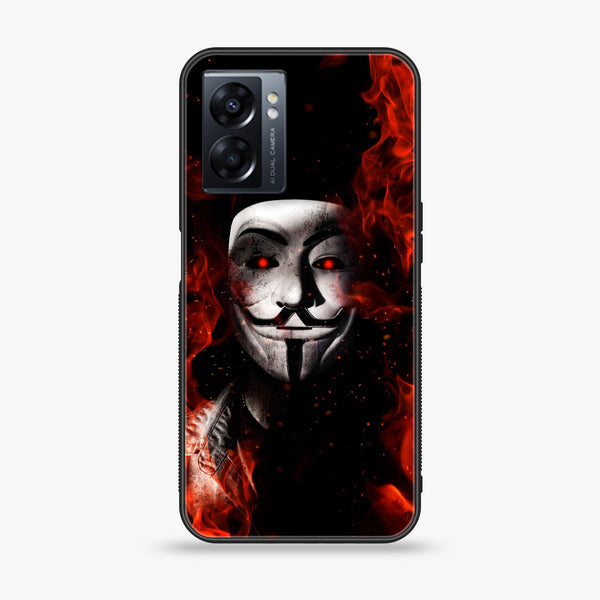 Oppo A77s - Anonymous 2.0 Series - Premium Printed Glass soft Bumper shock Proof Case