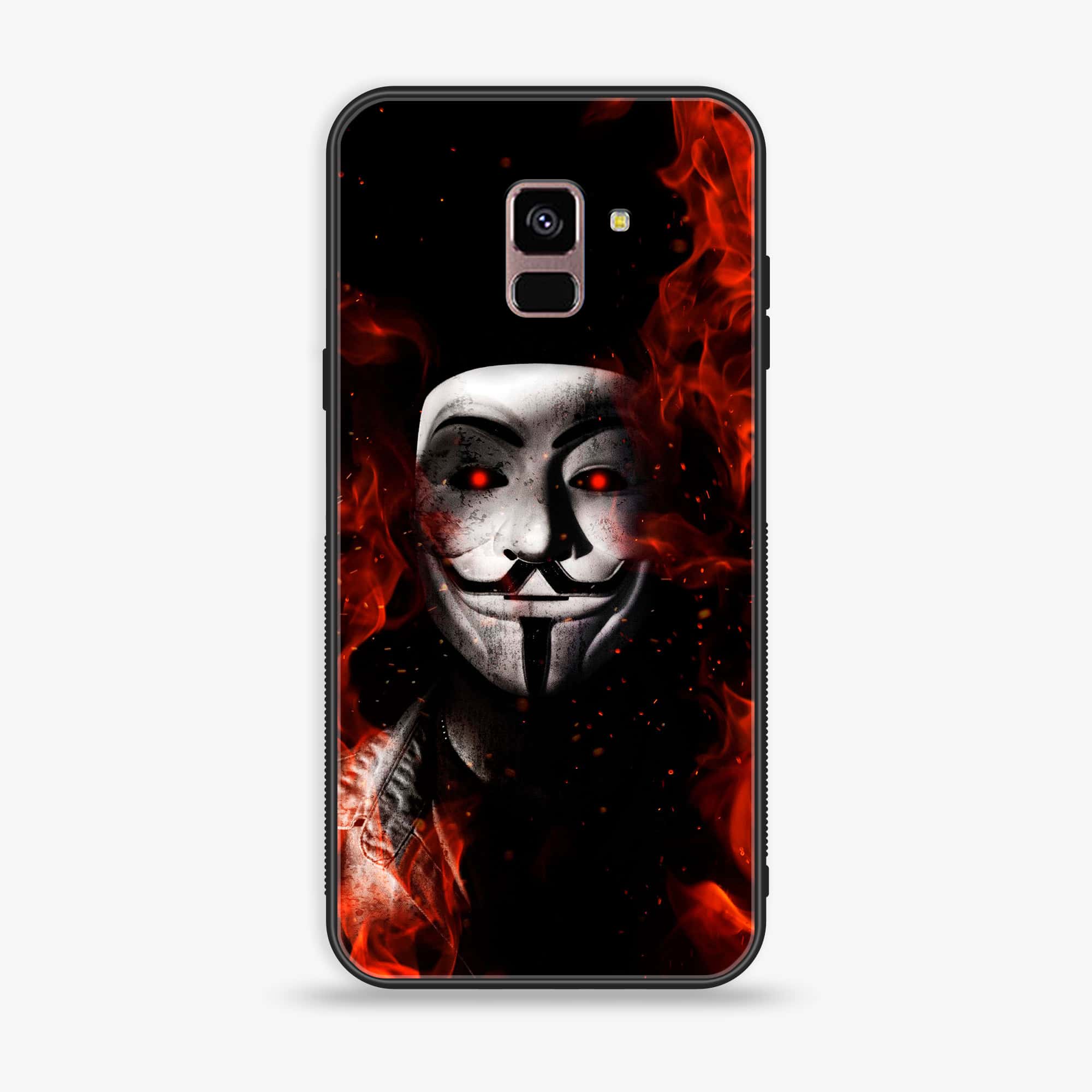 Samsung Galaxy A8+ (2018) - Anonymous 2.0 Series - Premium Printed Glass soft Bumper shock Proof Case