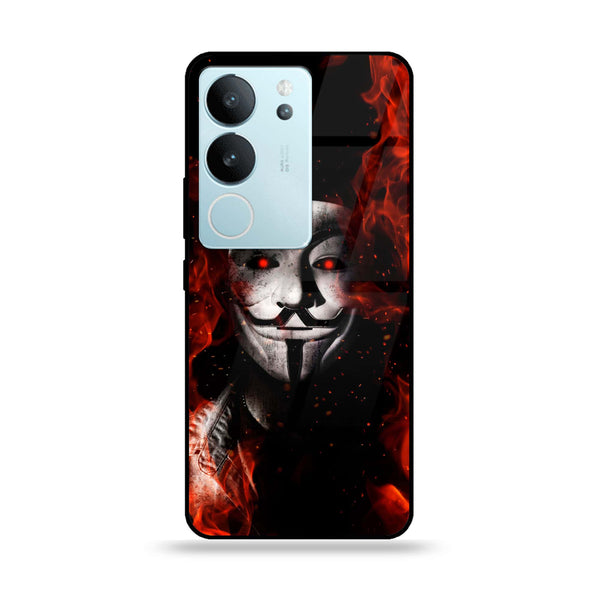 Vivo V29 - Anonymous 2.0 Design 7 - Premium Printed Glass soft Bumper shock Proof Case CS-13751