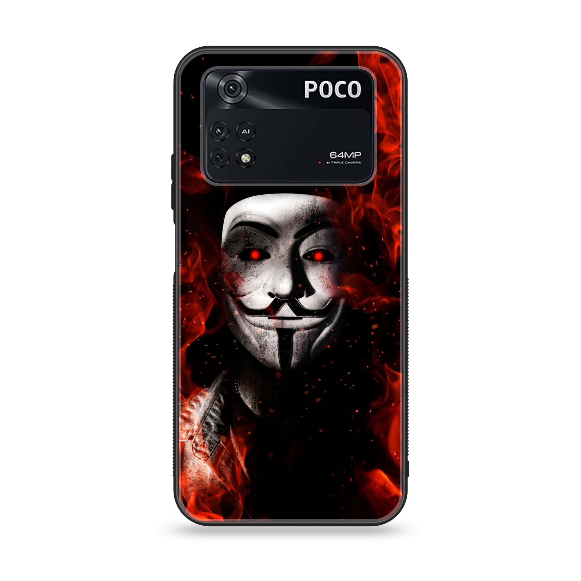 Xiaomi Poco M4 Pro 4G - Anonymous 2.0 Series - Premium Printed Glass soft Bumper shock Proof Case
