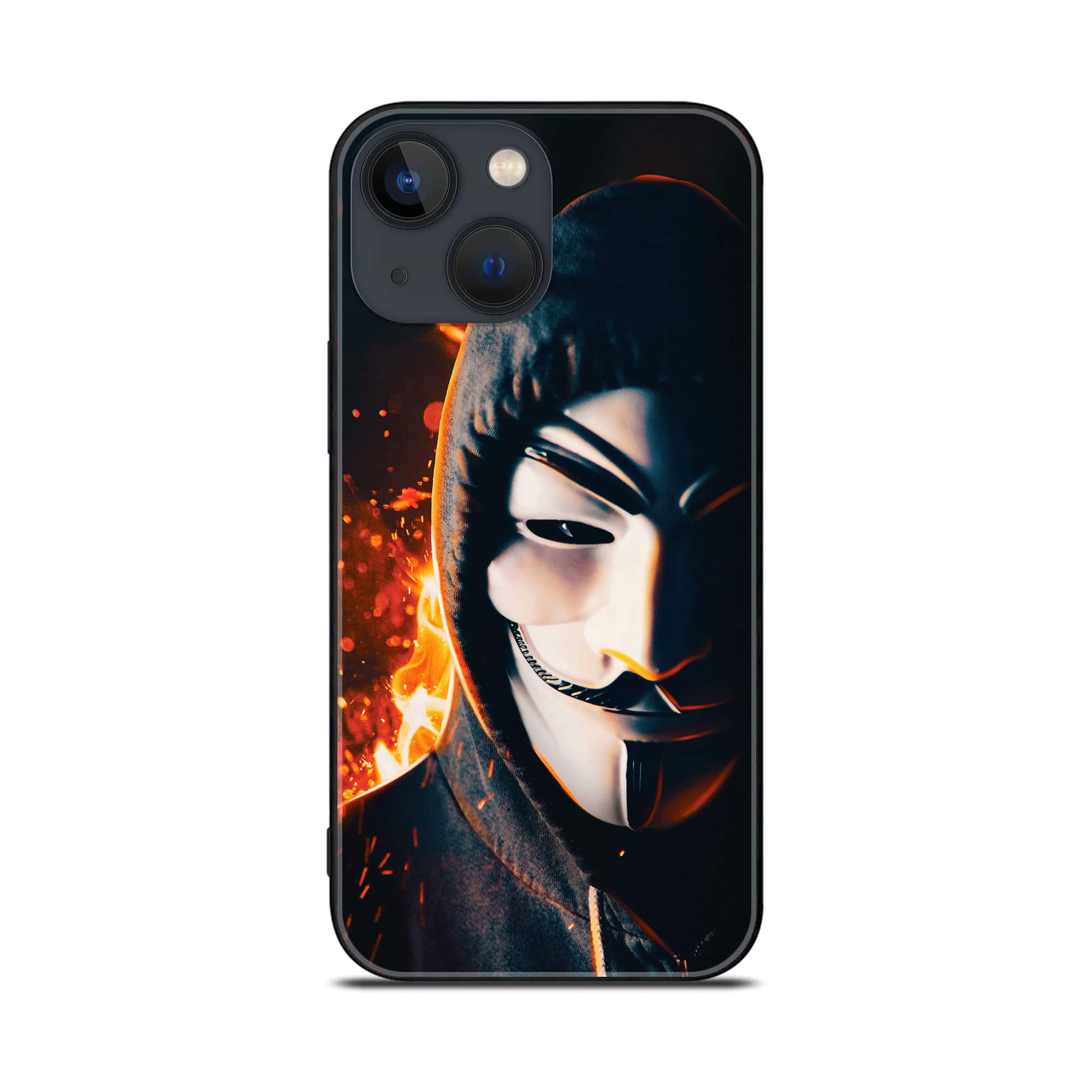 iPhone 14 - Anonymous 2.0 Series - Premium Printed Glass soft Bumper shock Proof Case
