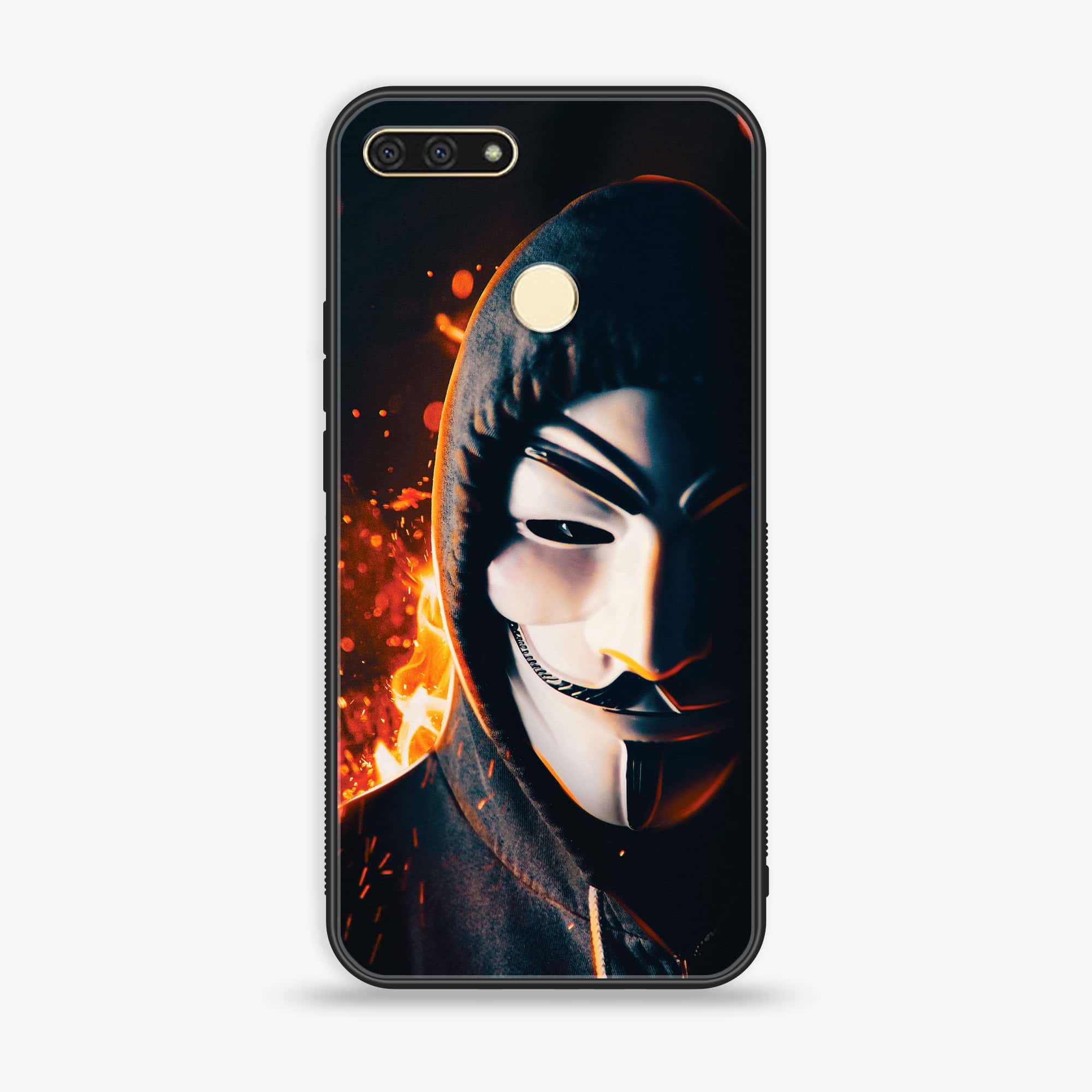 Huawei Y6 2018/Honor Play 7A - Anonymous 2.0 Series - Premium Printed Glass soft Bumper shock Proof Case