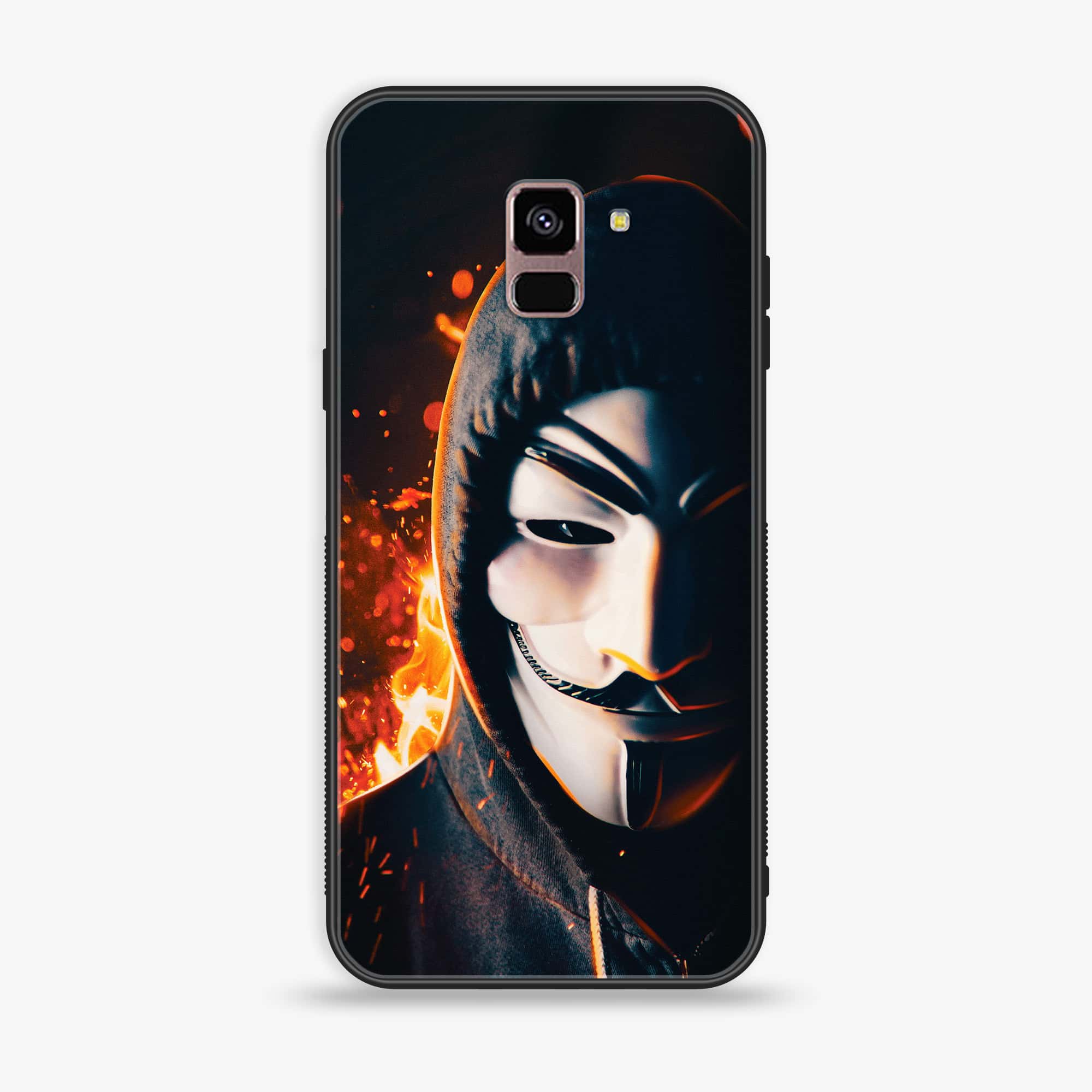 Samsung Galaxy A8+ (2018) - Anonymous 2.0 Series - Premium Printed Glass soft Bumper shock Proof Case