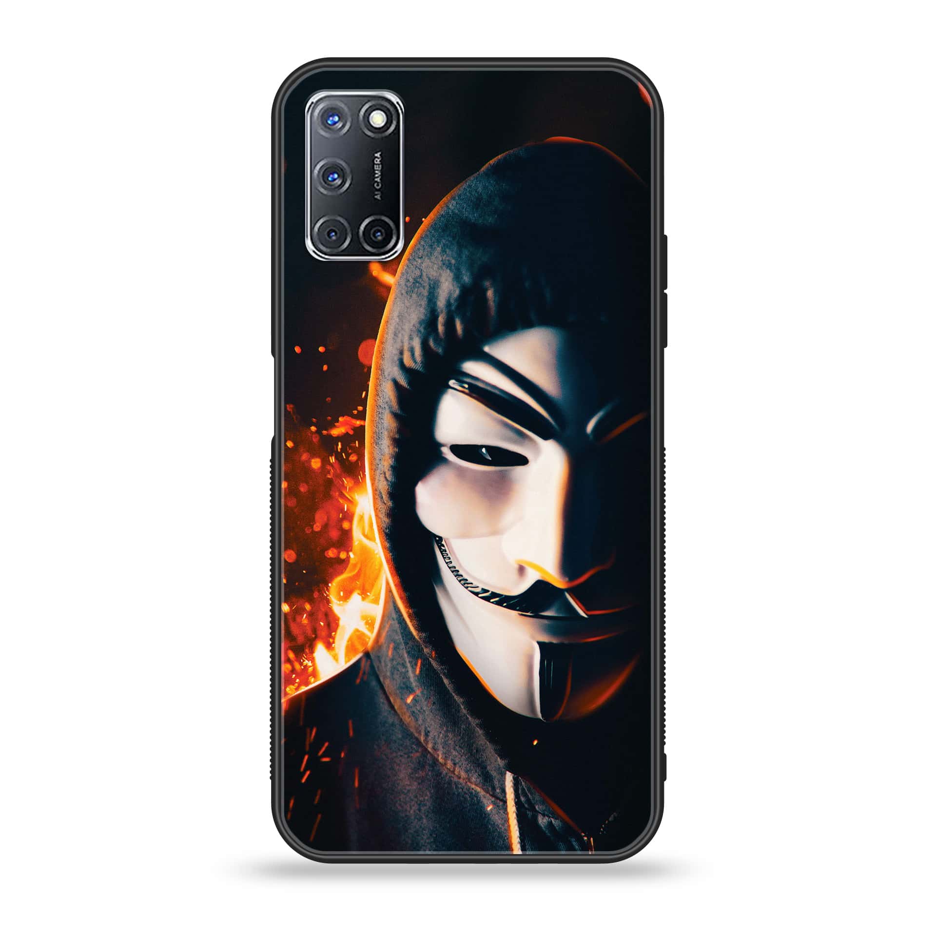 Oppo A52 - Anonymous 2.0 Series - Premium Printed Glass soft Bumper shock Proof Case