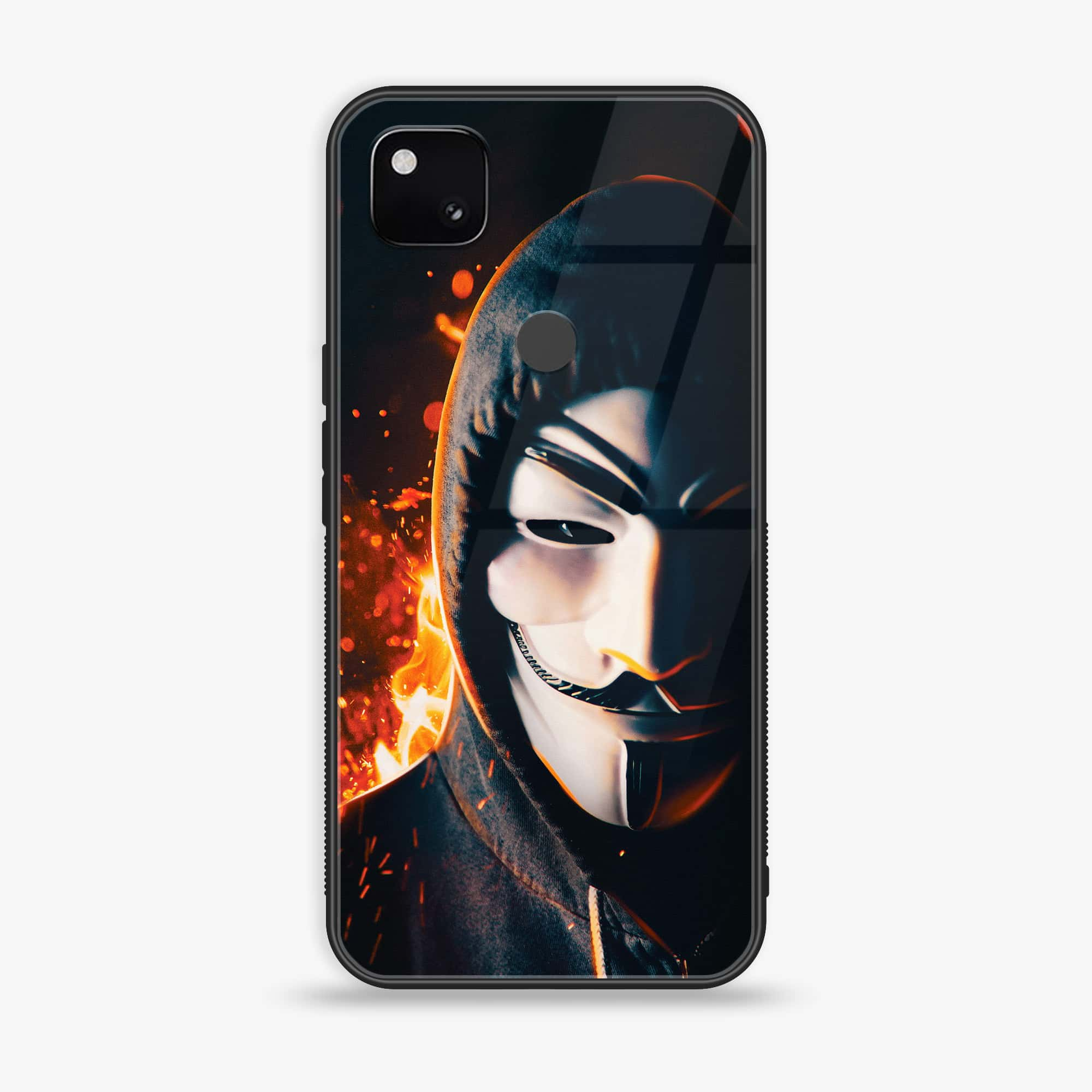 Google Pixel 4A - Anonymous 2.0 Series - Premium Printed Glass soft Bumper shock Proof Case