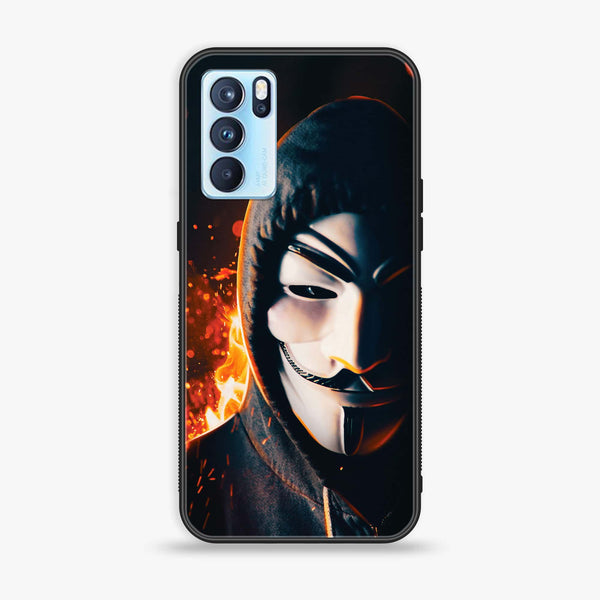 Oppo Reno 6 Pro - Anonymous 2.0 Design 6  - Premium Printed Glass soft Bumper shock Proof Case  CS-25909