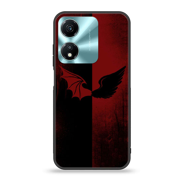 Honor X5 Plus - Angel Wings 2.0 Series - Premium Printed Glass soft Bumper shock Proof Case