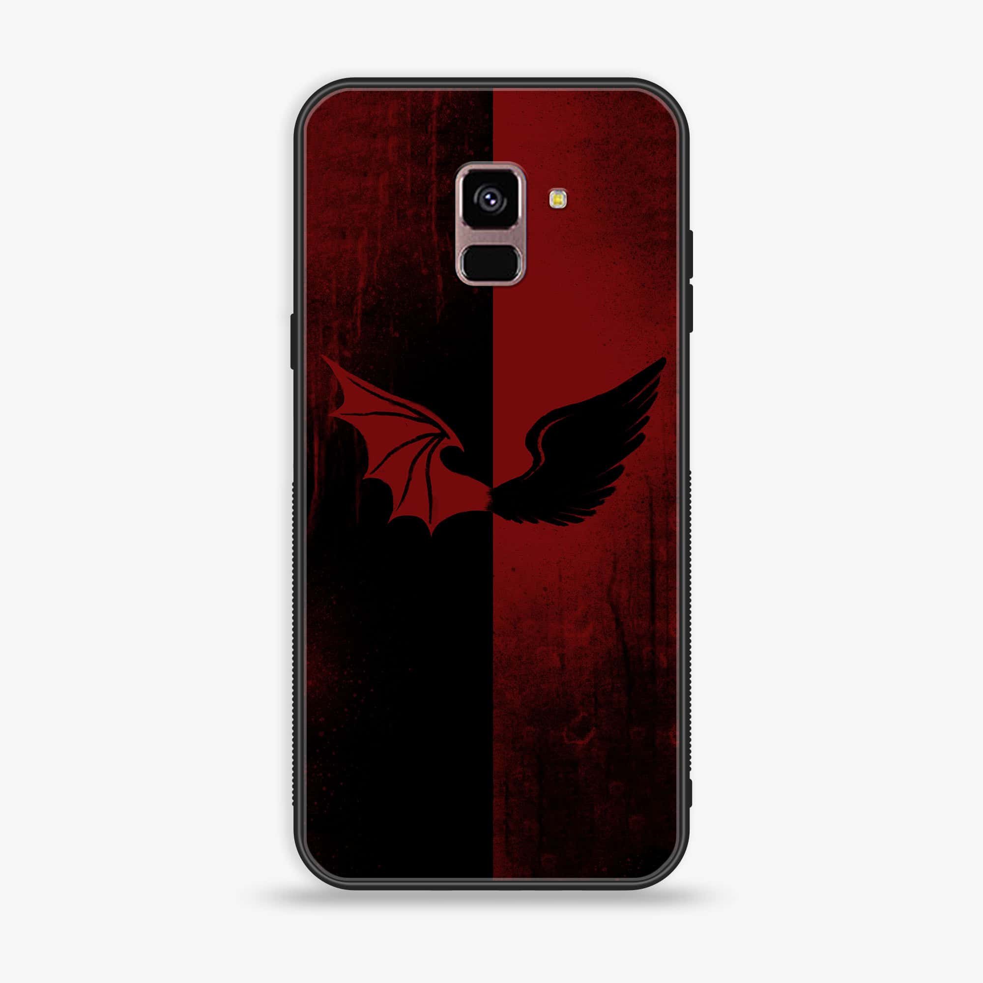Samsung Galaxy A8+ (2018) - Angel Wings 2.0 Series - Premium Printed Glass soft Bumper shock Proof Case