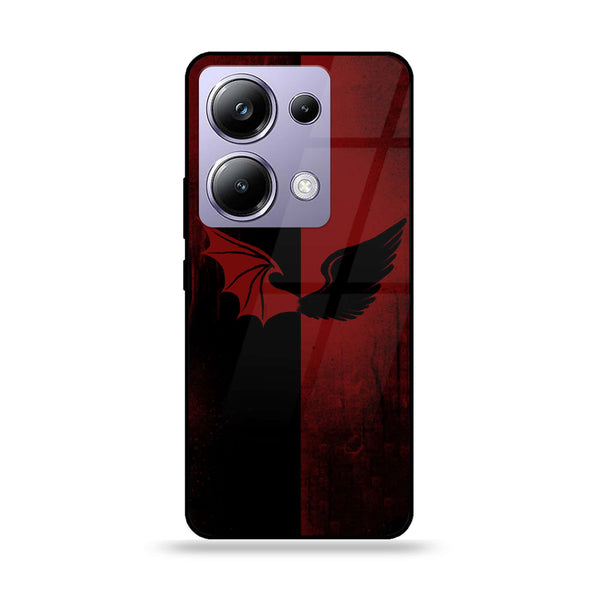POCO M6 Pro - Angel Wings 2.0 Series - Premium Printed Glass soft Bumper shock Proof Case
