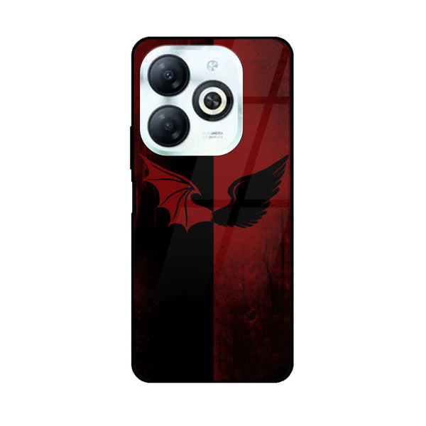 Tecno Spark GO 2024 / Smart 8 / hot 40i - Angel Wings 2.0 Design 6  - Premium Printed Glass soft Bumper shock Proof Case  CS-25317