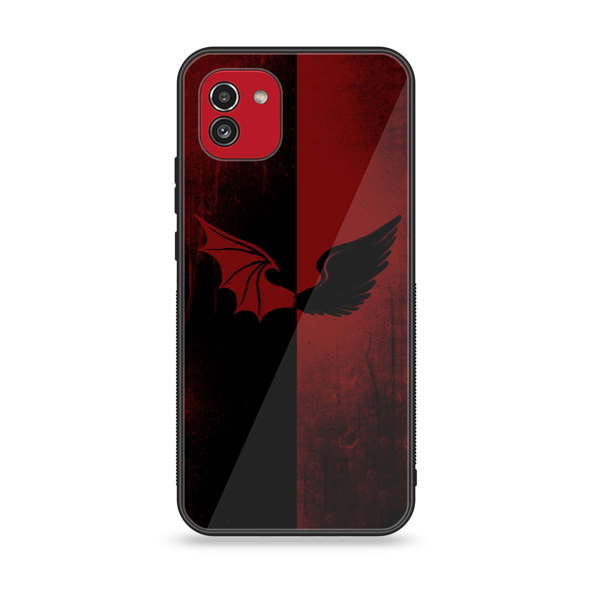 Samsung Galaxy A03 - Angel Wings 2.0 Series - Premium Printed Glass soft Bumper shock Proof Case
