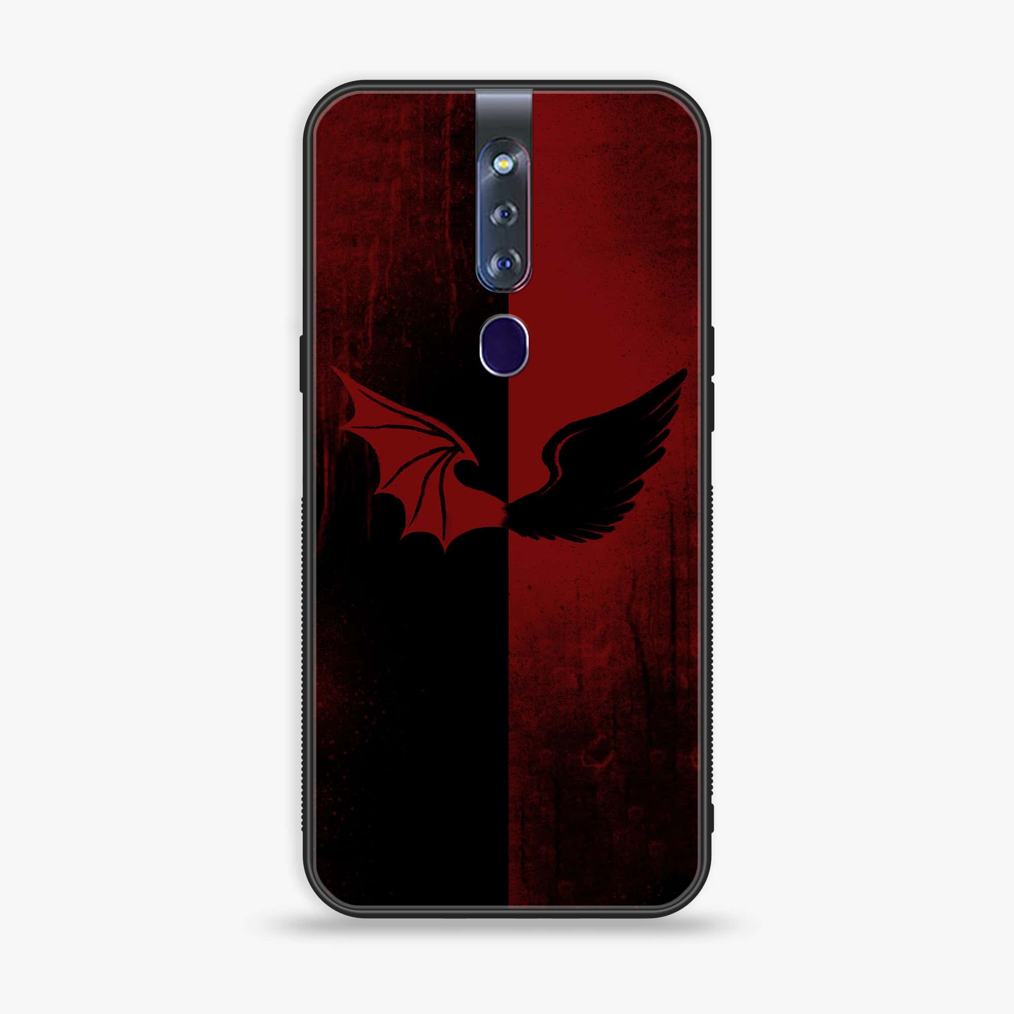 Oppo F11 Pro Angel Wings 2.0 Series Premium Printed Glass soft Bumper shock Proof Case