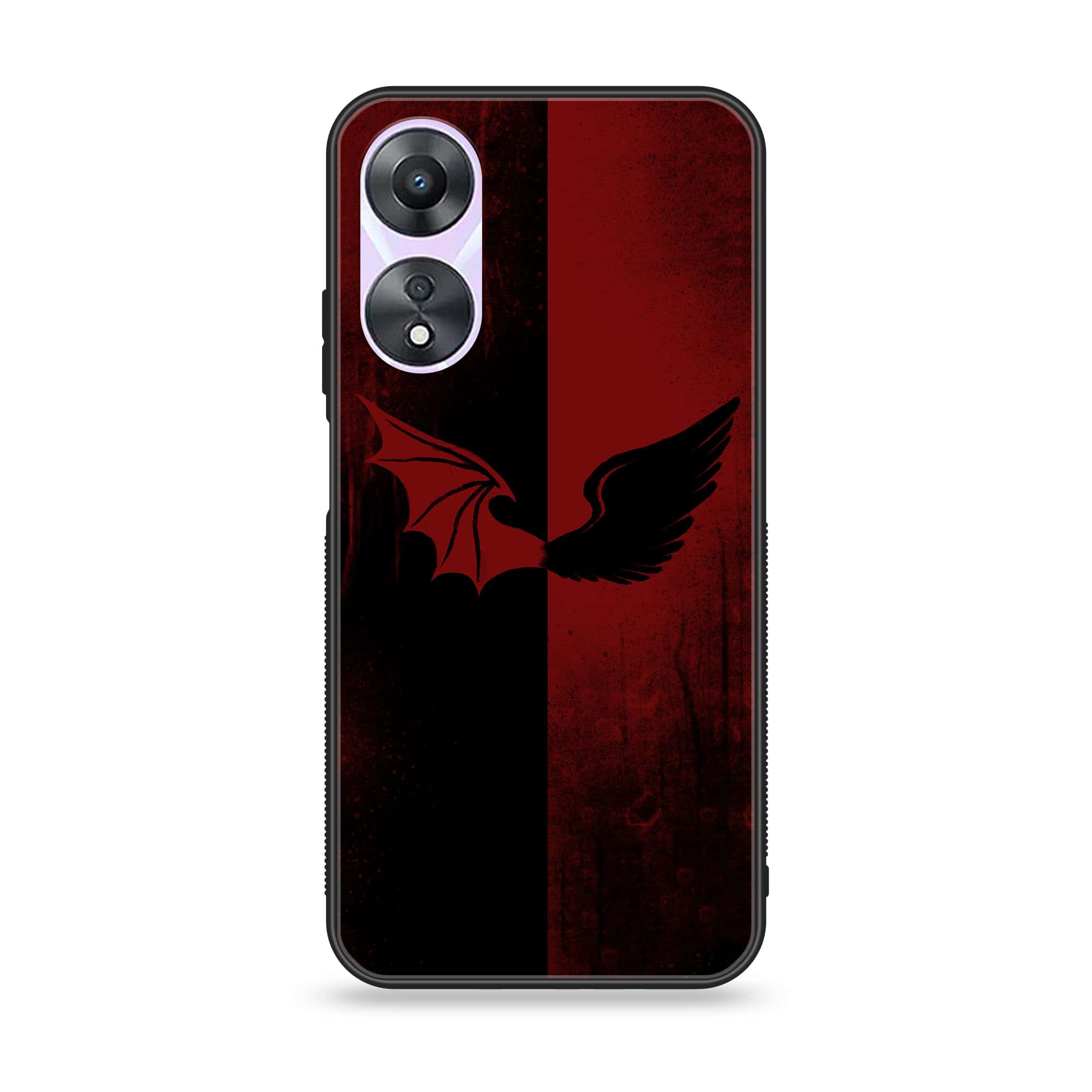Oppo A78 4G - Angel Wings 2.0 Series - Premium Printed Glass soft Bumper shock Proof Case
