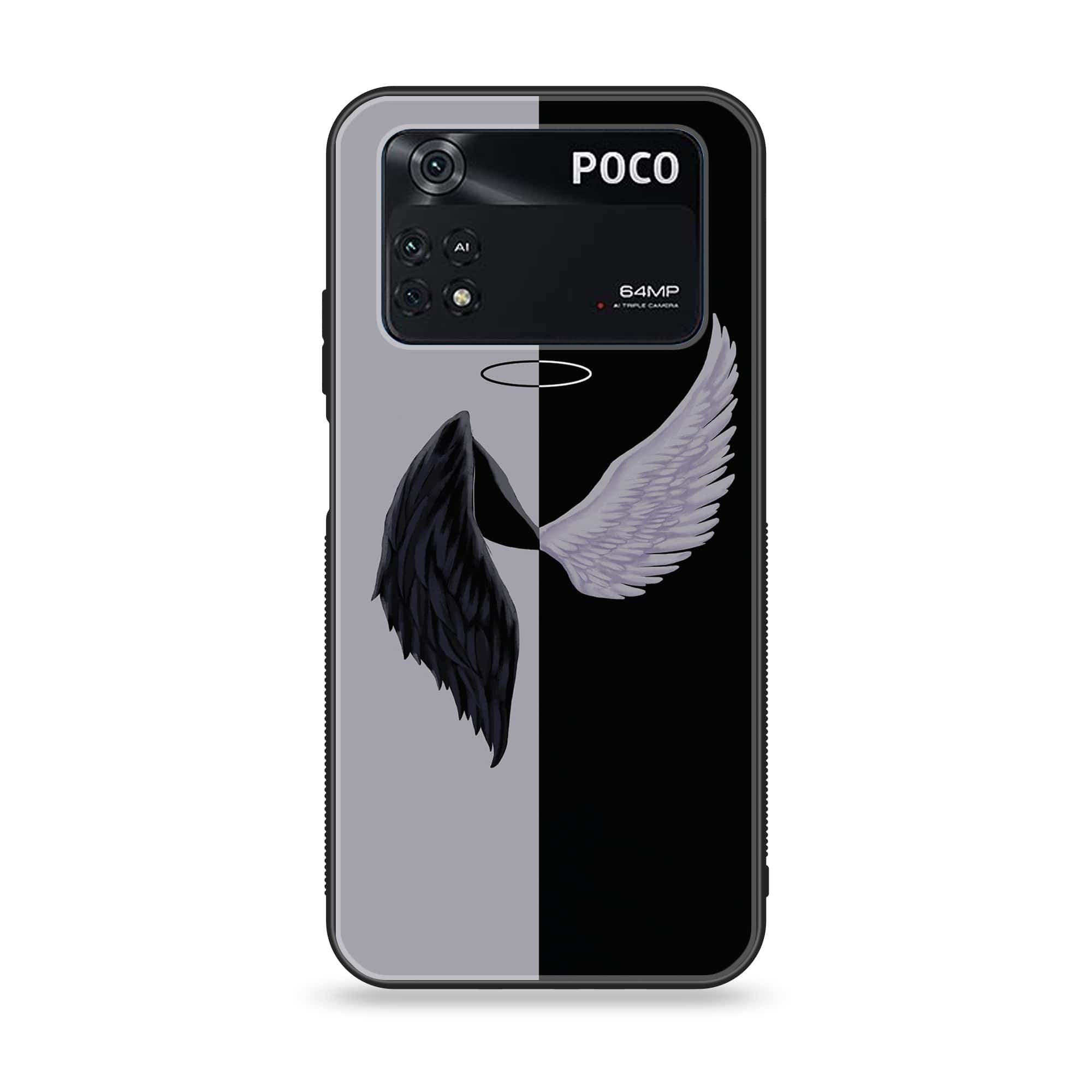 Xiaomi Poco M4 Pro 4G - Angel Wings 2.0 Series - Premium Printed Glass soft Bumper shock Proof Case