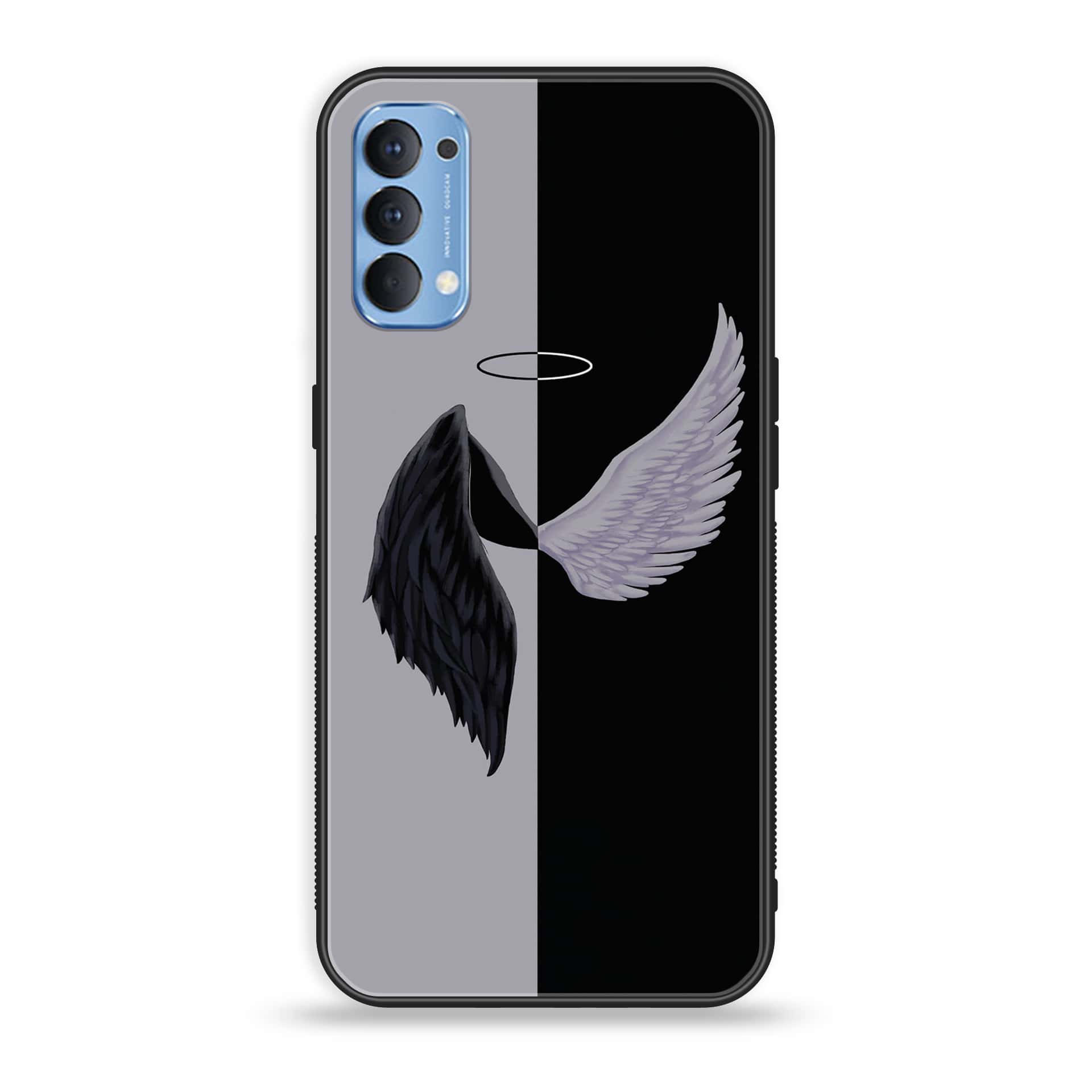 Oppo Reno 4 4G Angel Wings 2.0 Series  Premium Printed Glass soft Bumper shock Proof Case