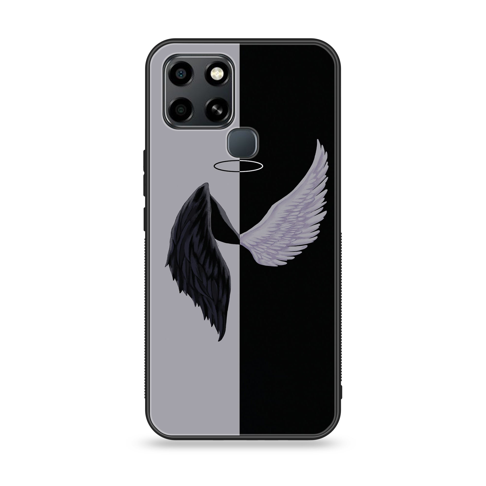Infinix Smart 6 HD - Angel Wings 2.0 Series - Premium Printed Glass soft Bumper shock Proof Case