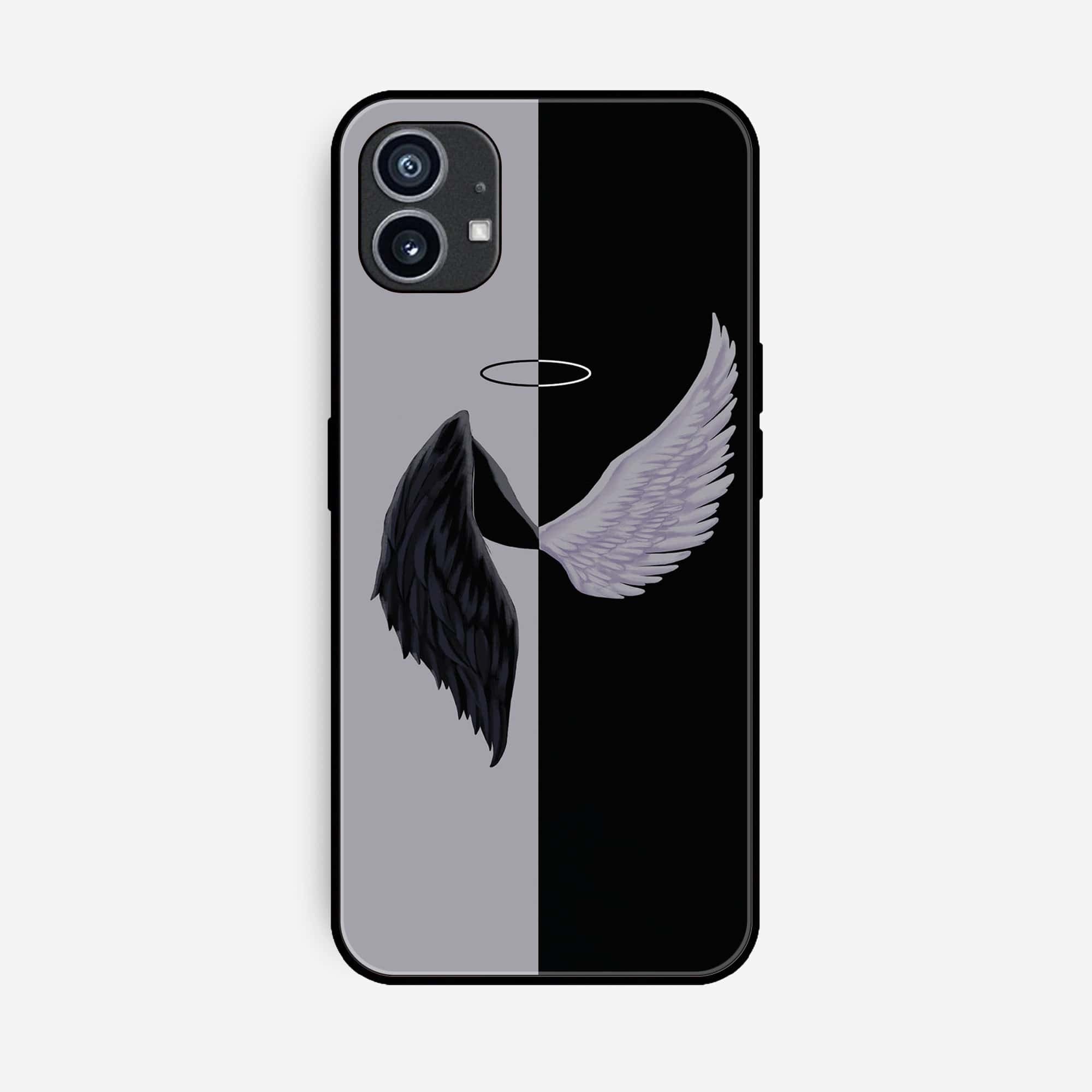 Nothing Phone (1)  Angel Wings 2.0 Series Premium Printed Glass soft Bumper shock Proof Case